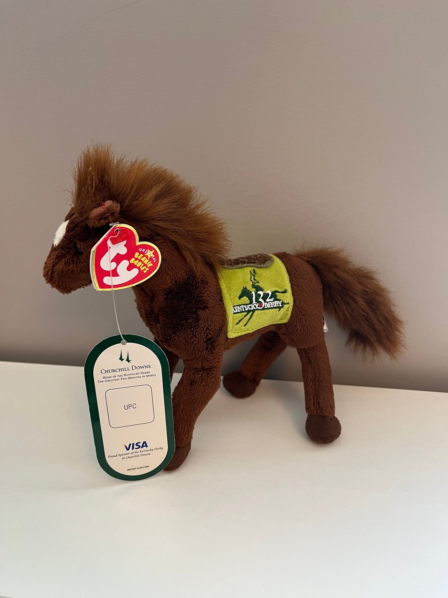 Ty Beanie Baby “Derby 132” the Kentucky Derby Horse with Rare Kentucky Derby Tag (7.5 inch)