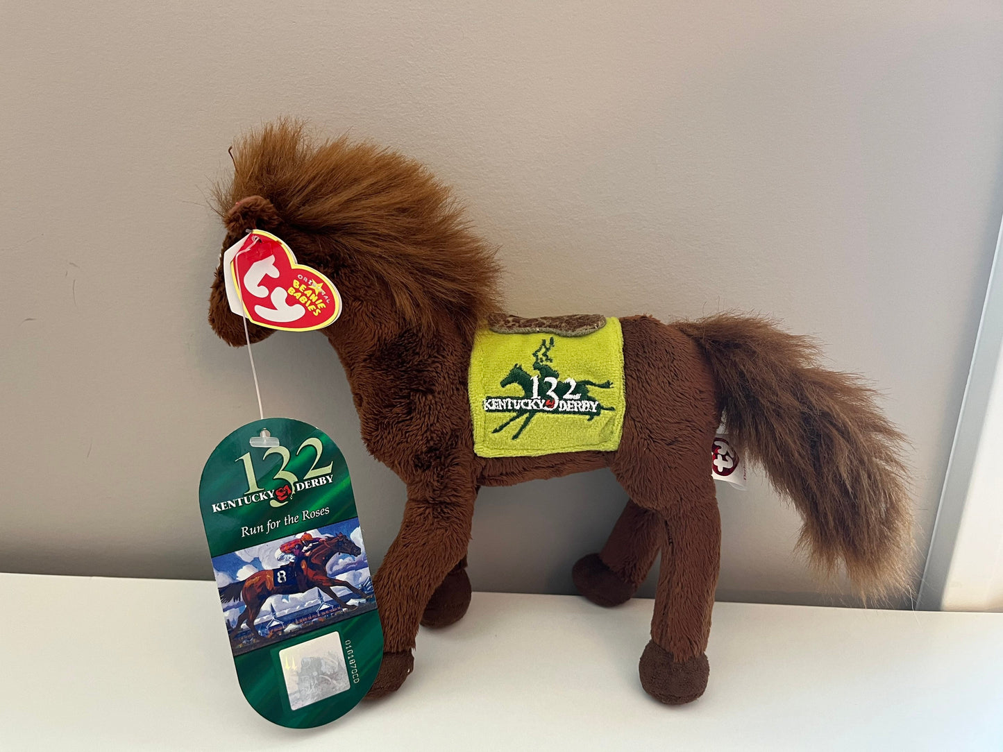 Ty Beanie Baby “Derby 132” the Kentucky Derby Horse with Rare Kentucky Derby Tag (7.5 inch)