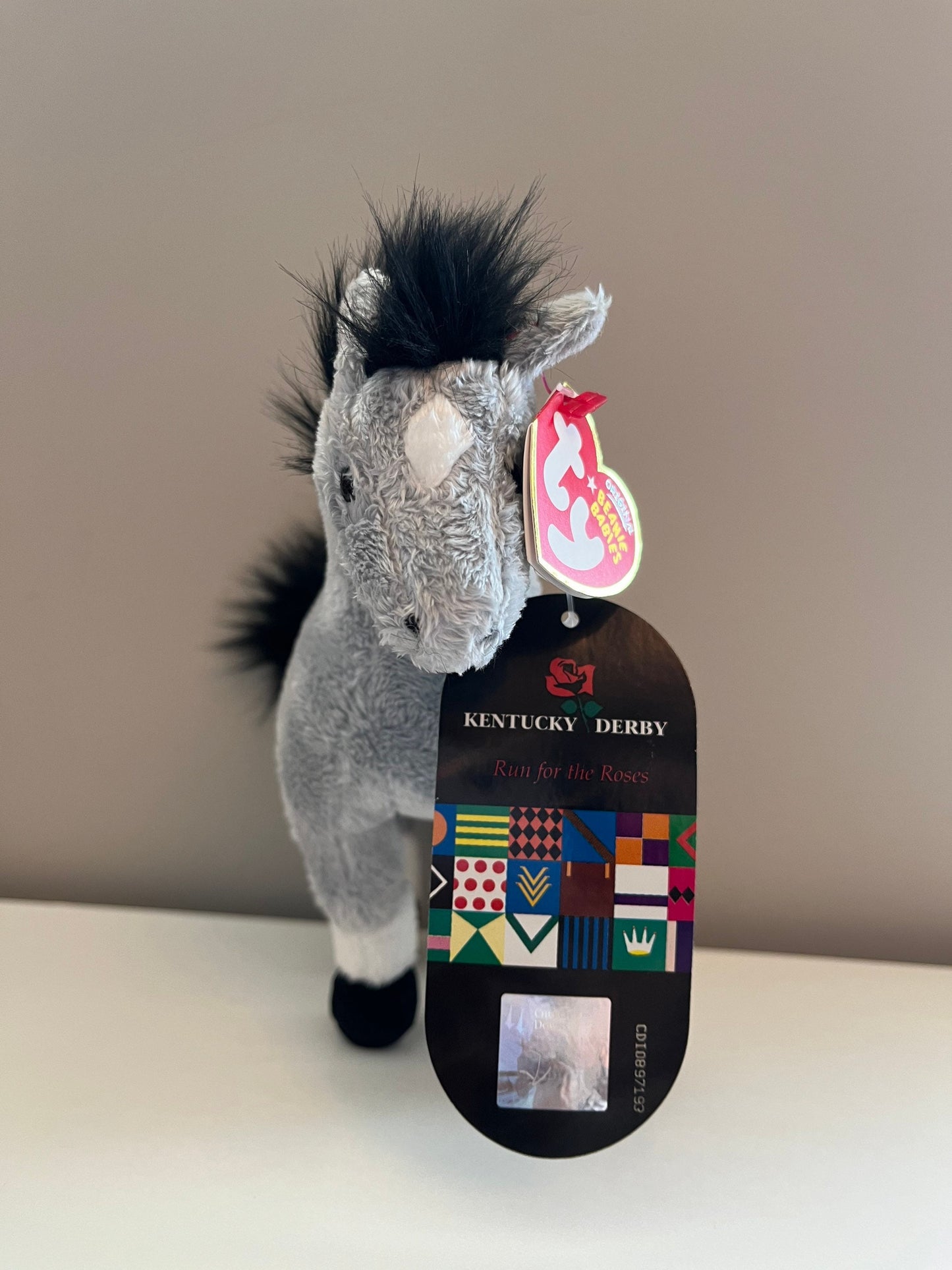 Ty Beanie Baby “Derby 133” the Standing Kentucky Derby Horse with Rare Kentucky Derby Tag (7.5 inch)