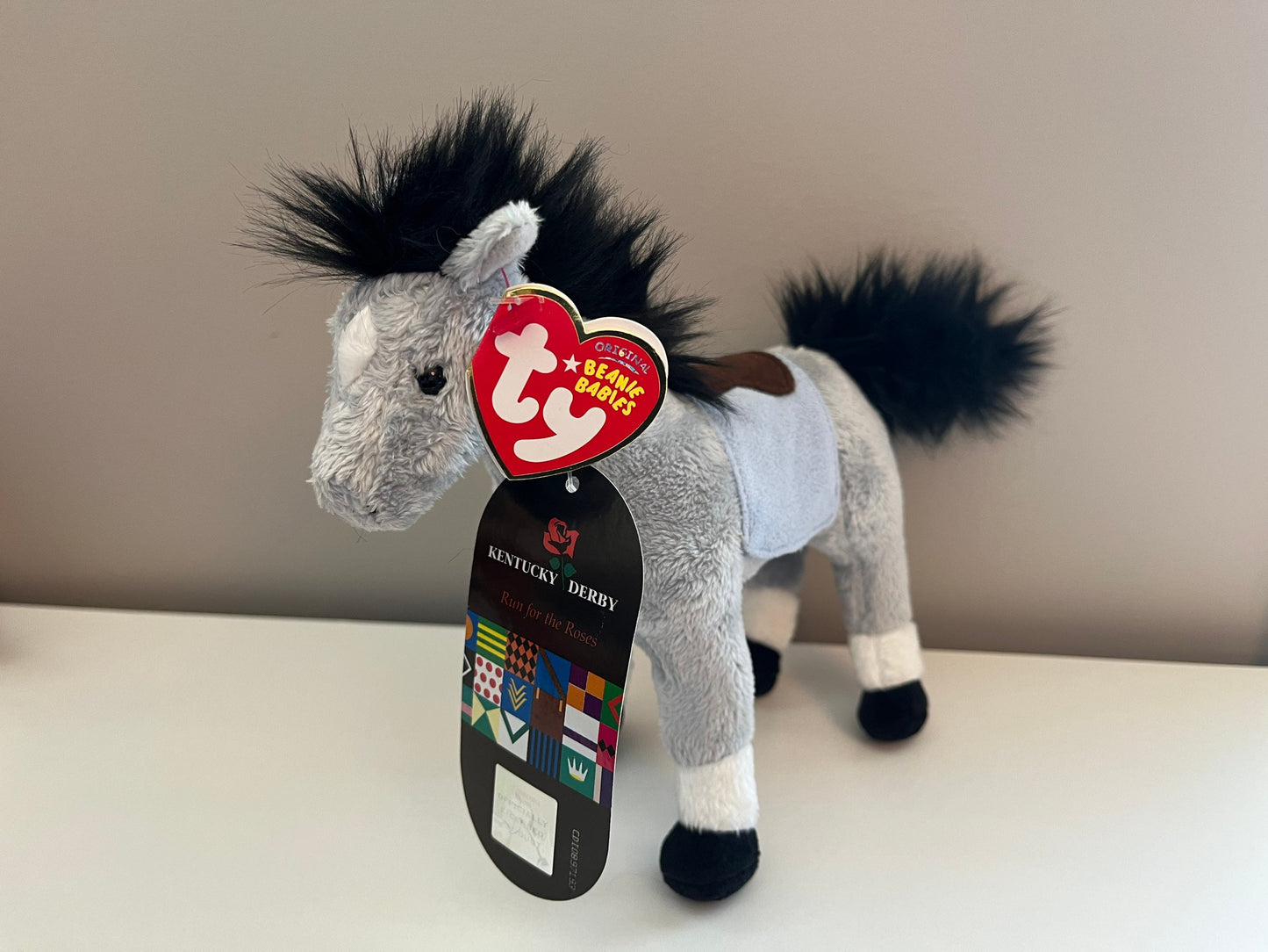 Ty Beanie Baby “Derby 133” the Standing Kentucky Derby Horse with Rare Kentucky Derby Tag (7.5 inch)