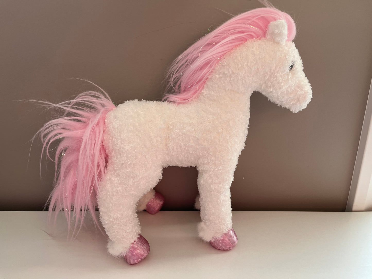 Ty Beanie Buddy “Avalon” the White and Pink Horse (14 inch)