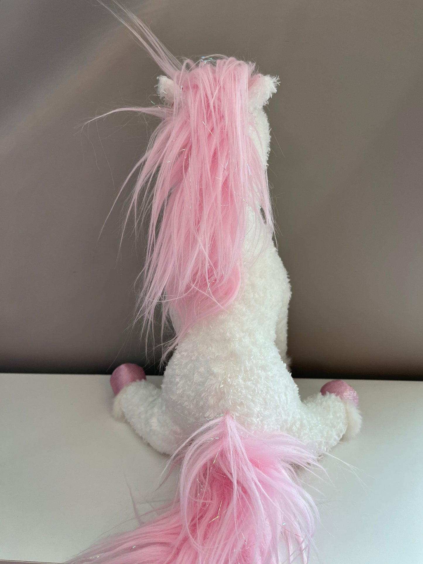 Ty Beanie Buddy “Avalon” the White and Pink Horse (14 inch)