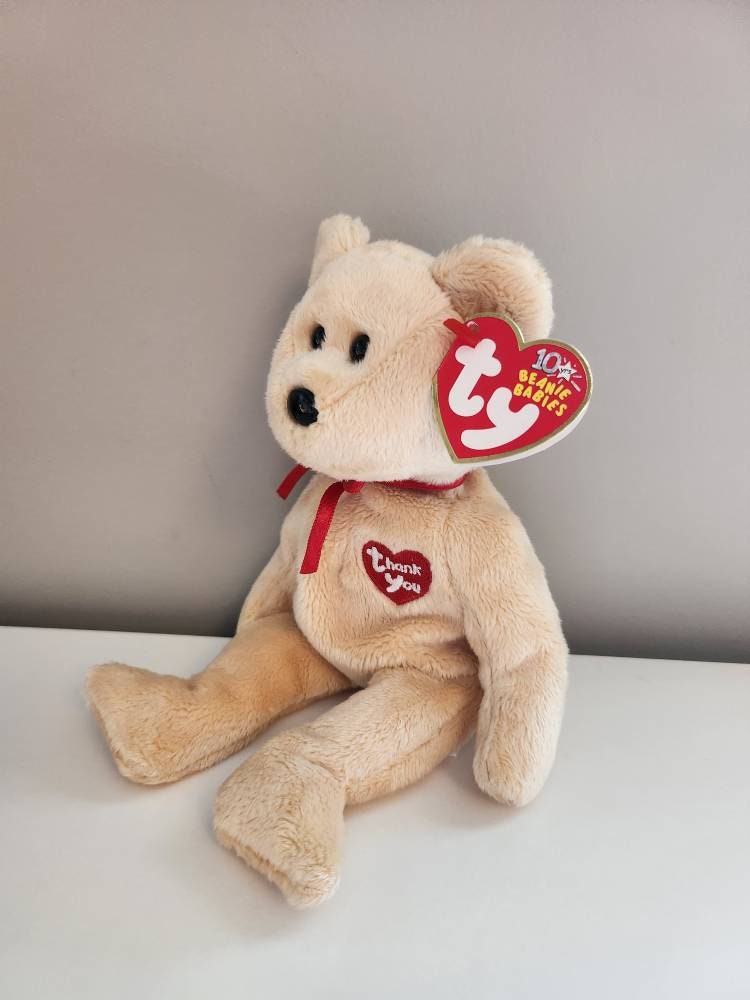 Ty Beanie Baby “Thank you Bear” the Adorable Bear - 1 Given Per Retail Store! (8.5 inch)