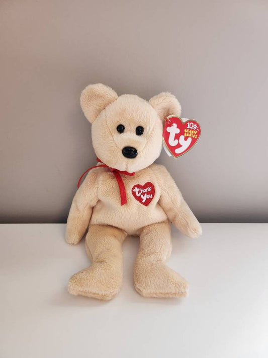 Ty Beanie Baby “Thank you Bear” the Adorable Bear - 1 Given Per Retail Store! (8.5 inch)