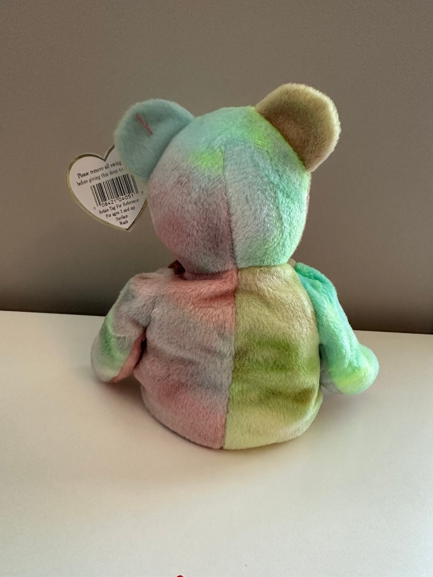 Ty Beanie Baby “Garcia” the Tie-Dye Bear - Actual Colours Shown - Pastel Colouring! *Rare* (8.5 inch)