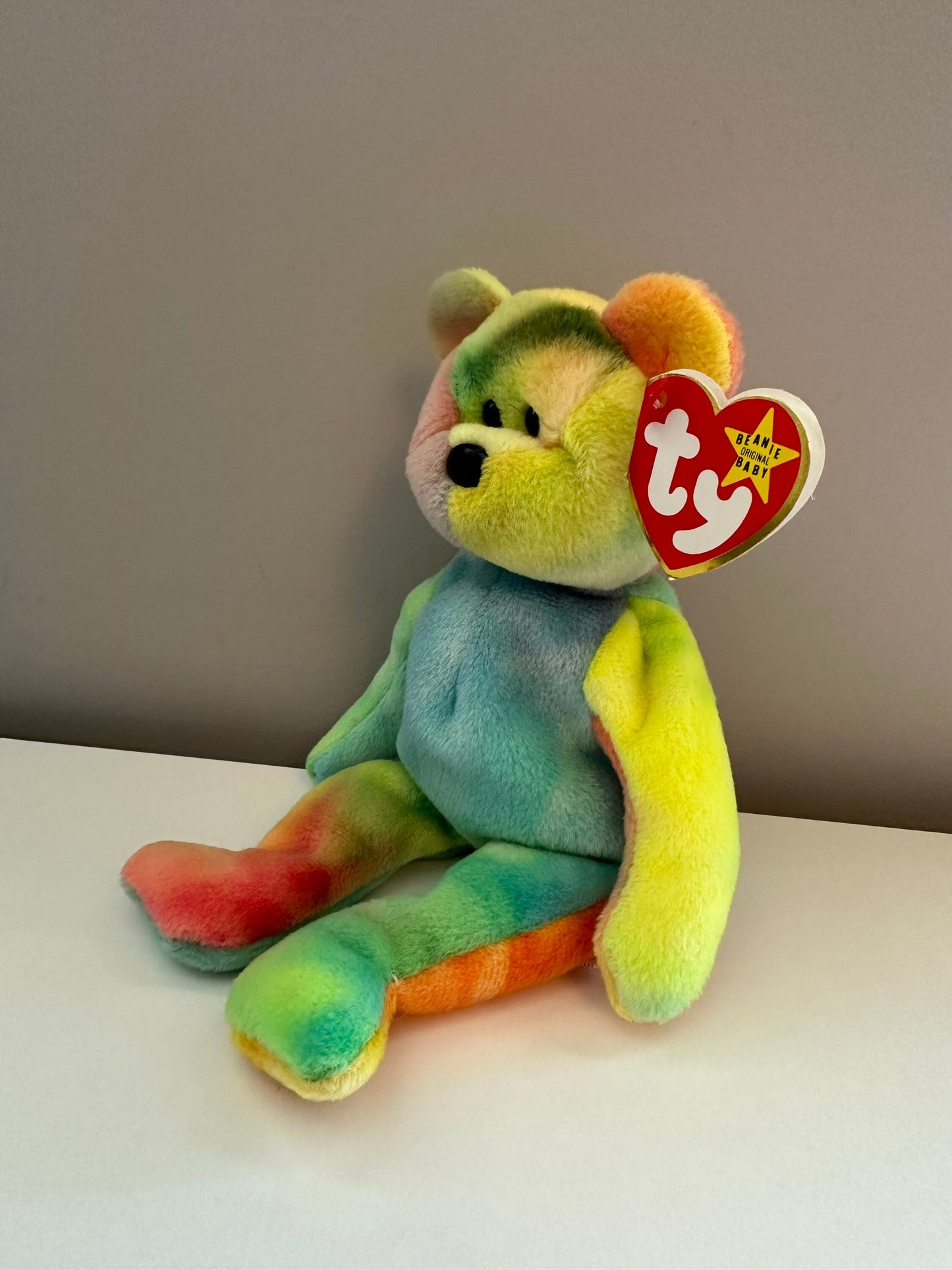 Ty Beanie Baby “Garcia” the Tie-Dye Bear - Actual Colours Shown! *Rare* (8.5 inch)