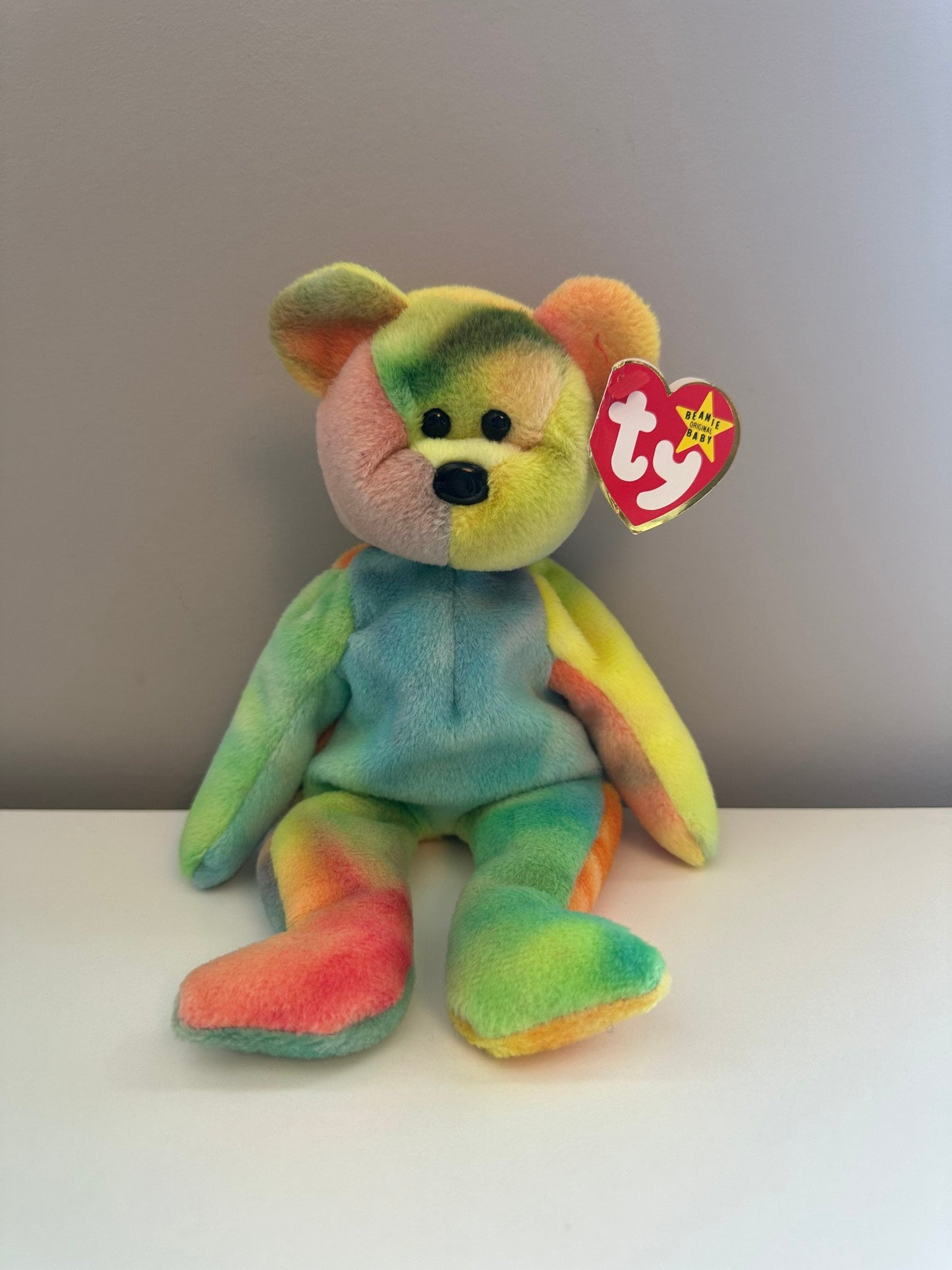 Ty Beanie Baby “Garcia” the Tie-Dye Bear - Actual Colours Shown! *Rare* (8.5 inch)