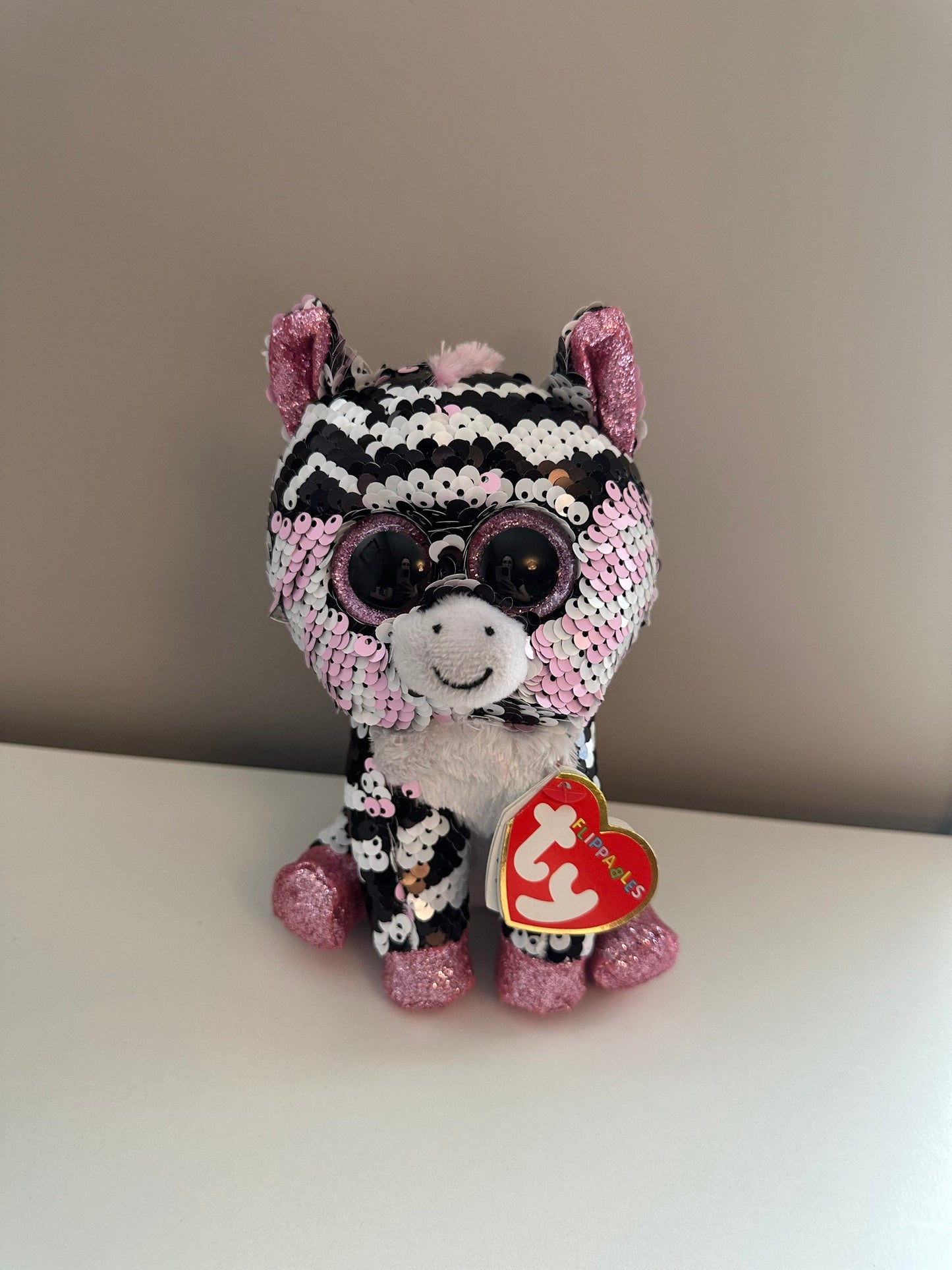 Ty Flippables “Zoey” the Zebra with sequins (6 inch)