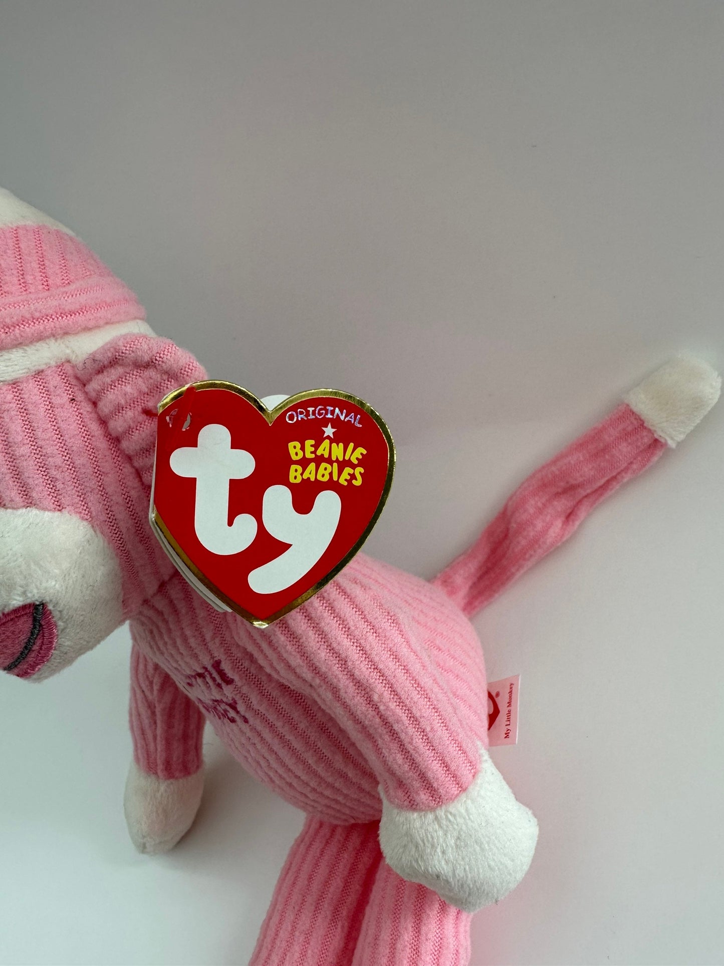 Ty Beanie Baby “My little monkey” the Adorable Light Pink Sock Monkey (8.5 inch)