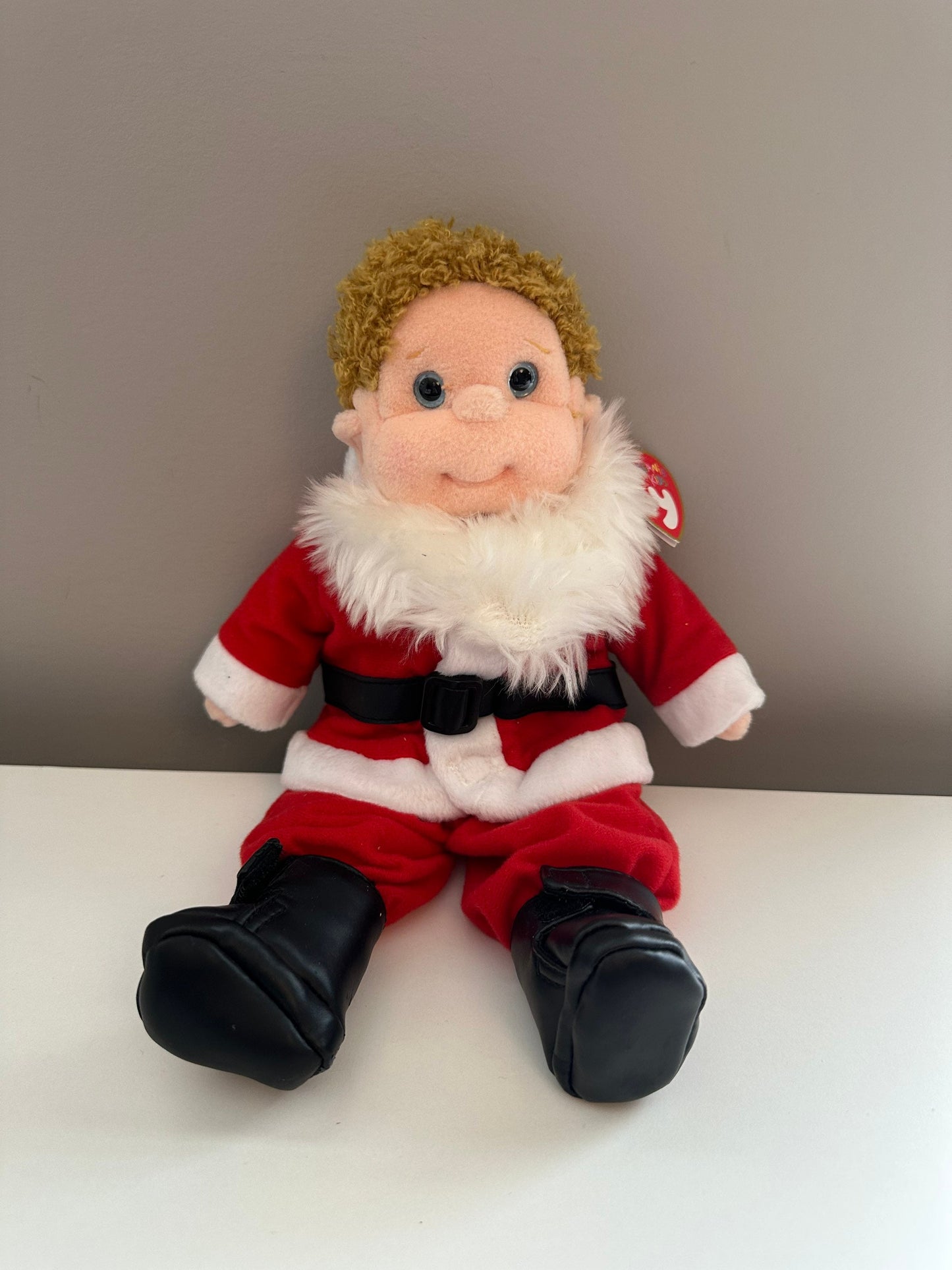 Ty Beanie Kid “Boomer” the Boy Doll Plush wearing Santa Suit (10 inch)
