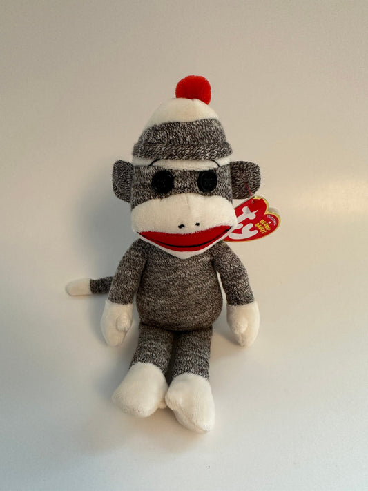 Ty Beanie Baby “Socks” the Gray Sock Monkey (8.5 inch)