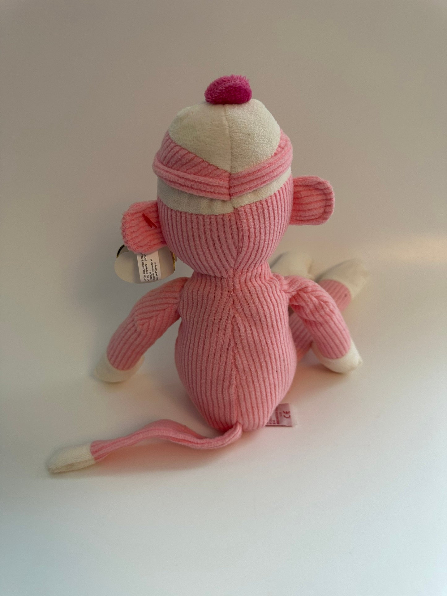 Ty Beanie Buddy “My little monkey” the Adorable Light Pink Sock Monkey *Rare* (12  inch)