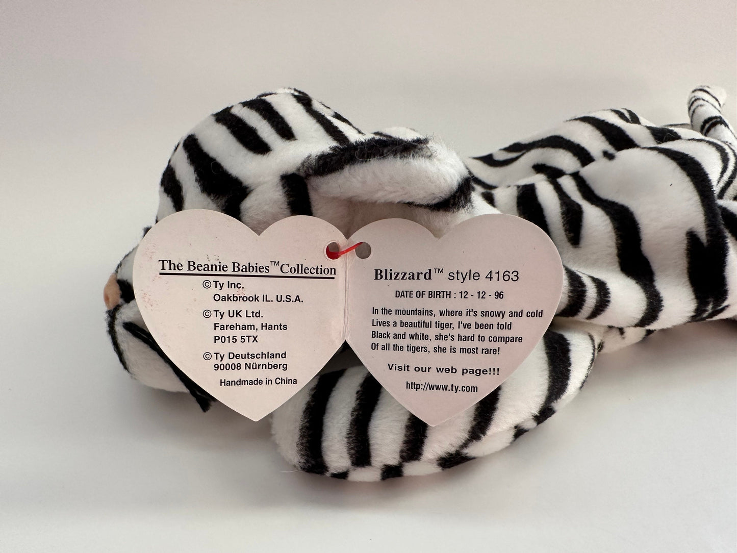 Ty Beanie Baby “Blizzard” the White Tiger (8.5 inch)