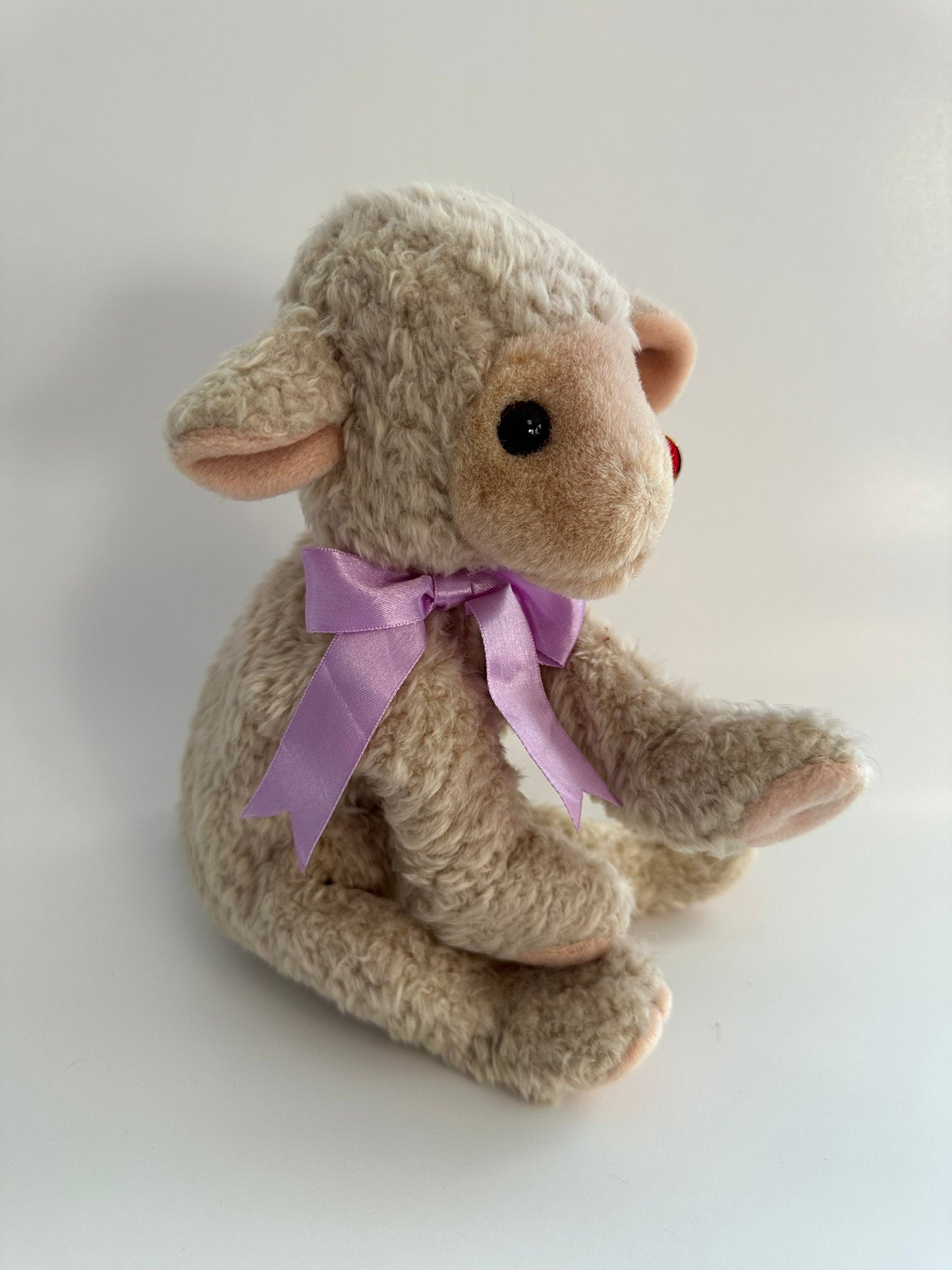 Ty Classics Collection “Lovie” the Adorable Lamb with Purple Bow (10 inch)