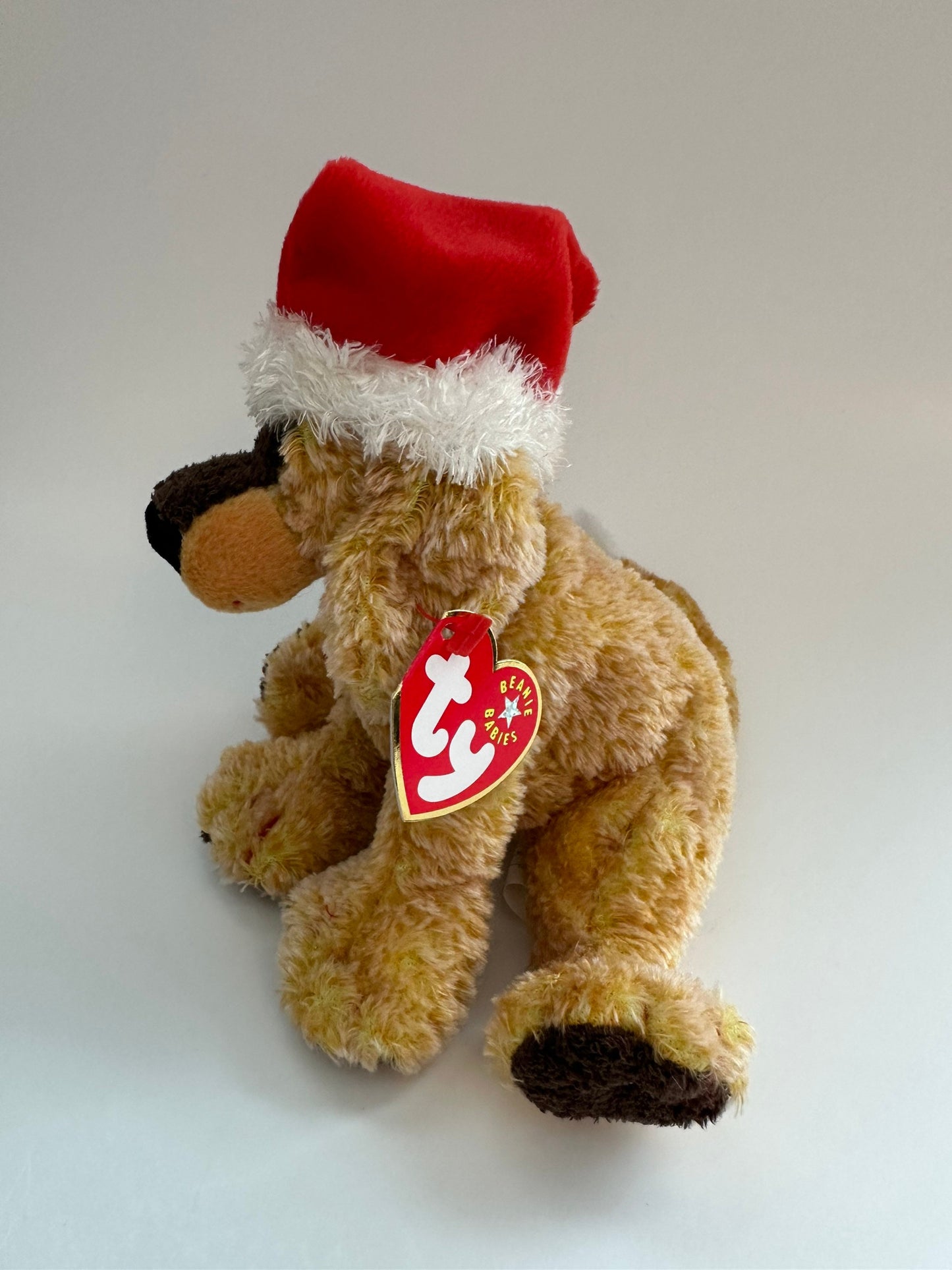 Ty Beanie Baby Jinglepup the Dog Wearing Santa Hat (6 inch)