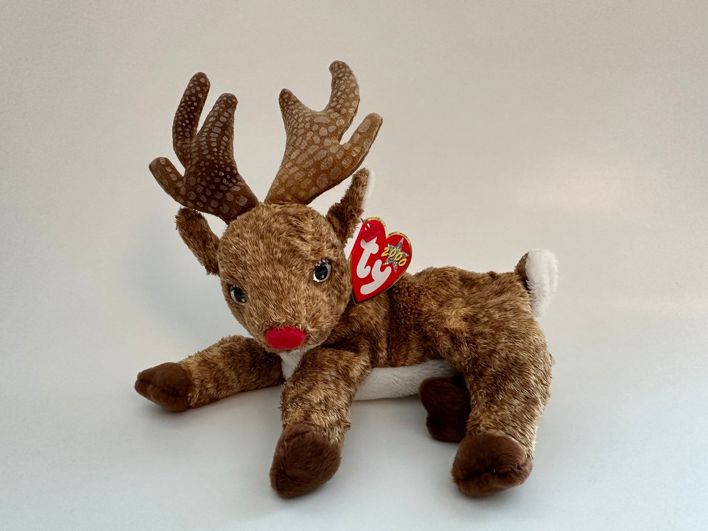 Ty Beanie Baby “Roxie” the Christmas Reindeer - With a Red or Black nose (7.5 inch)