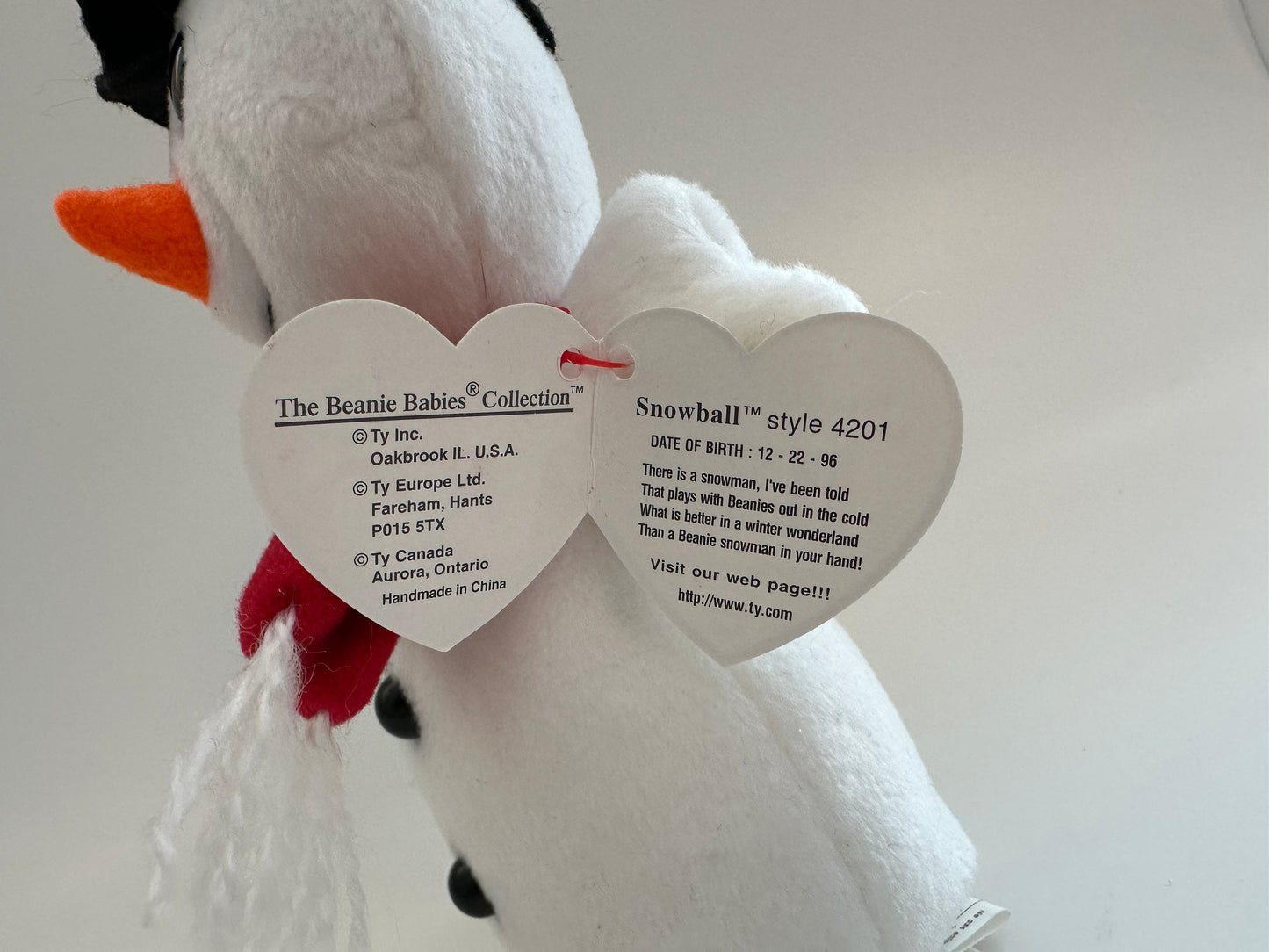 Ty Beanie Baby “Snowball” the Snowman (7.5 inch)