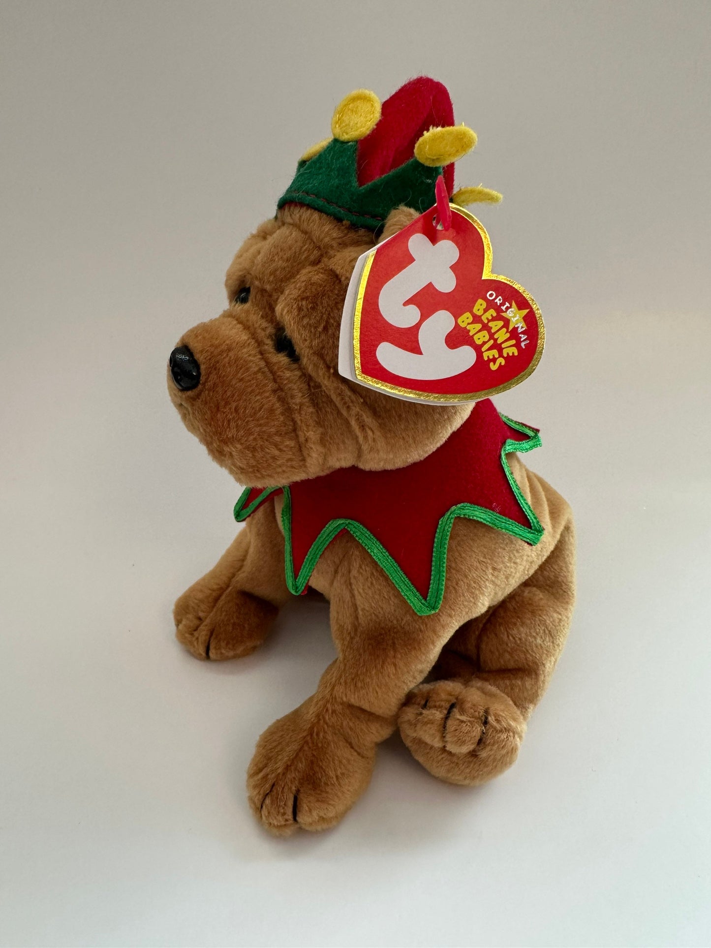 Ty Beanie Baby “Elfis” the Holiday Bulldog  - Learning Express Exclusive (6 inch)