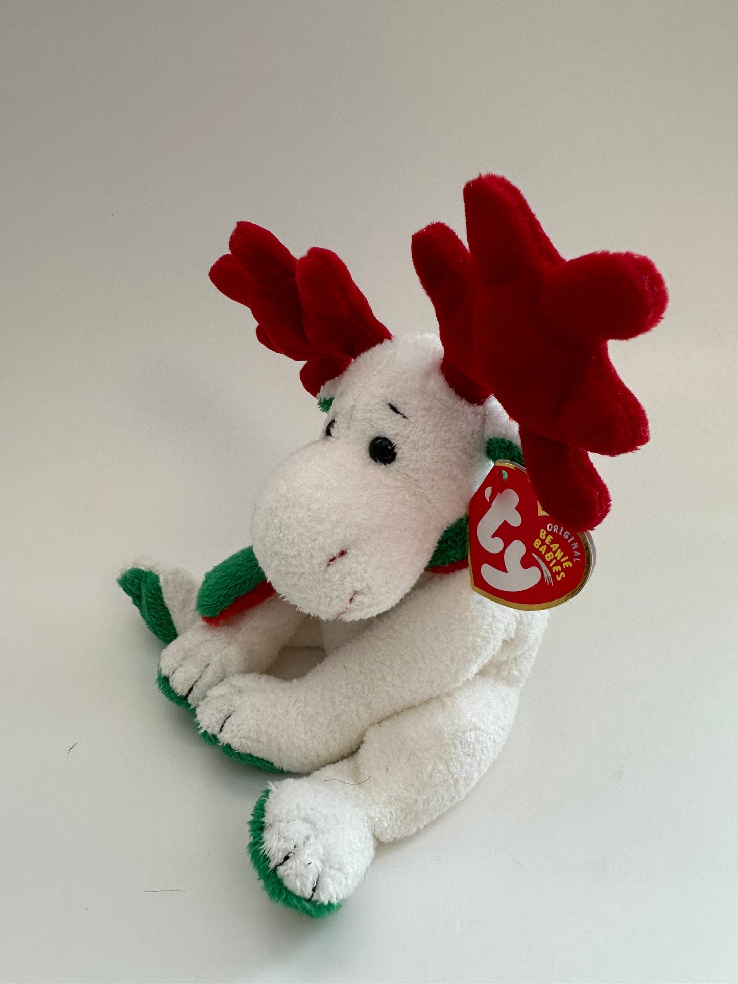 Ty Beanie Baby “Moosletoe” the Adorable Green, Red, and White Holiday Moose  (6 inch)