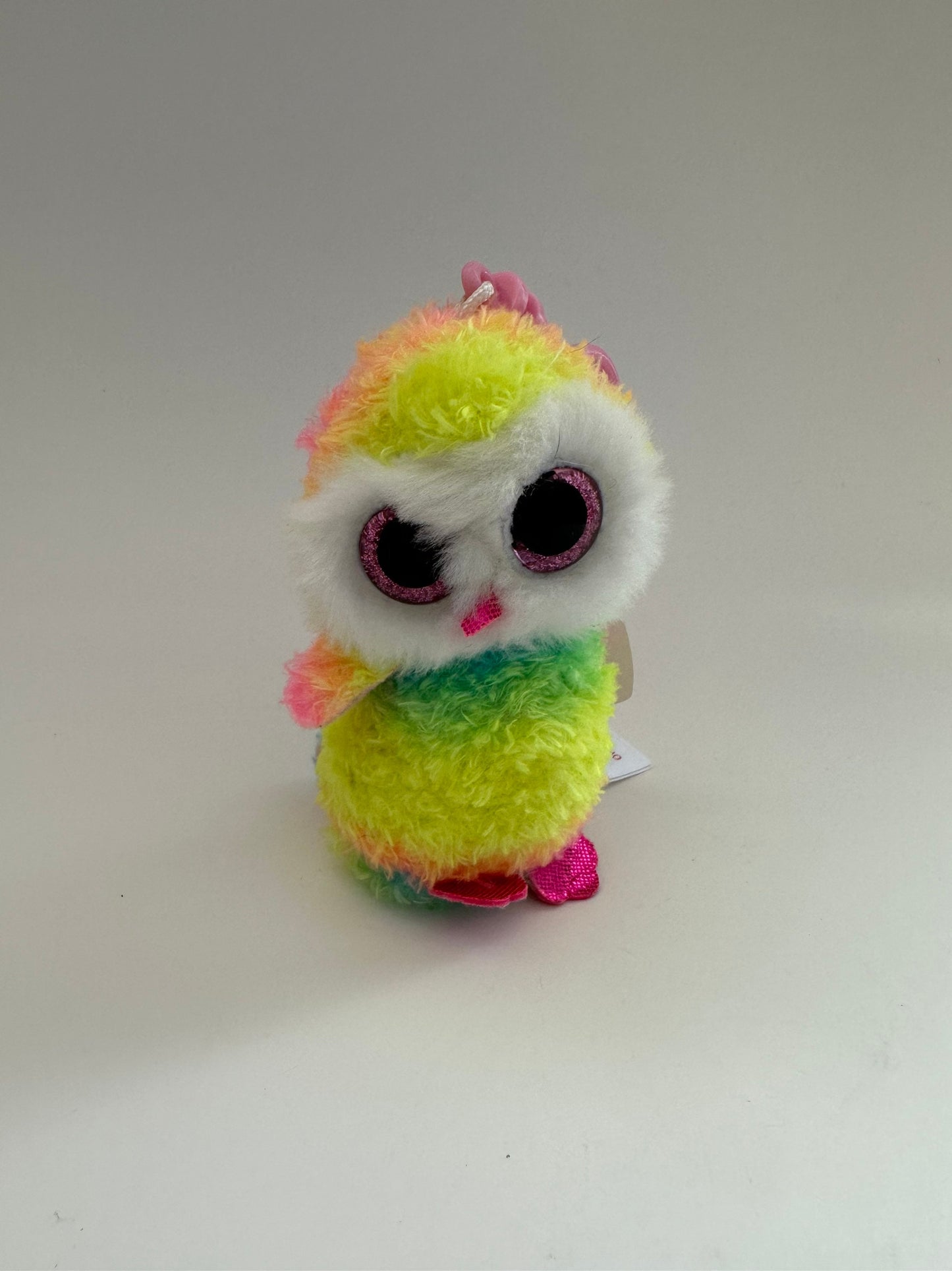 Ty Beanie Boo “Owen” the Tie Dye Owl *Key Clip Version* (3 inch)