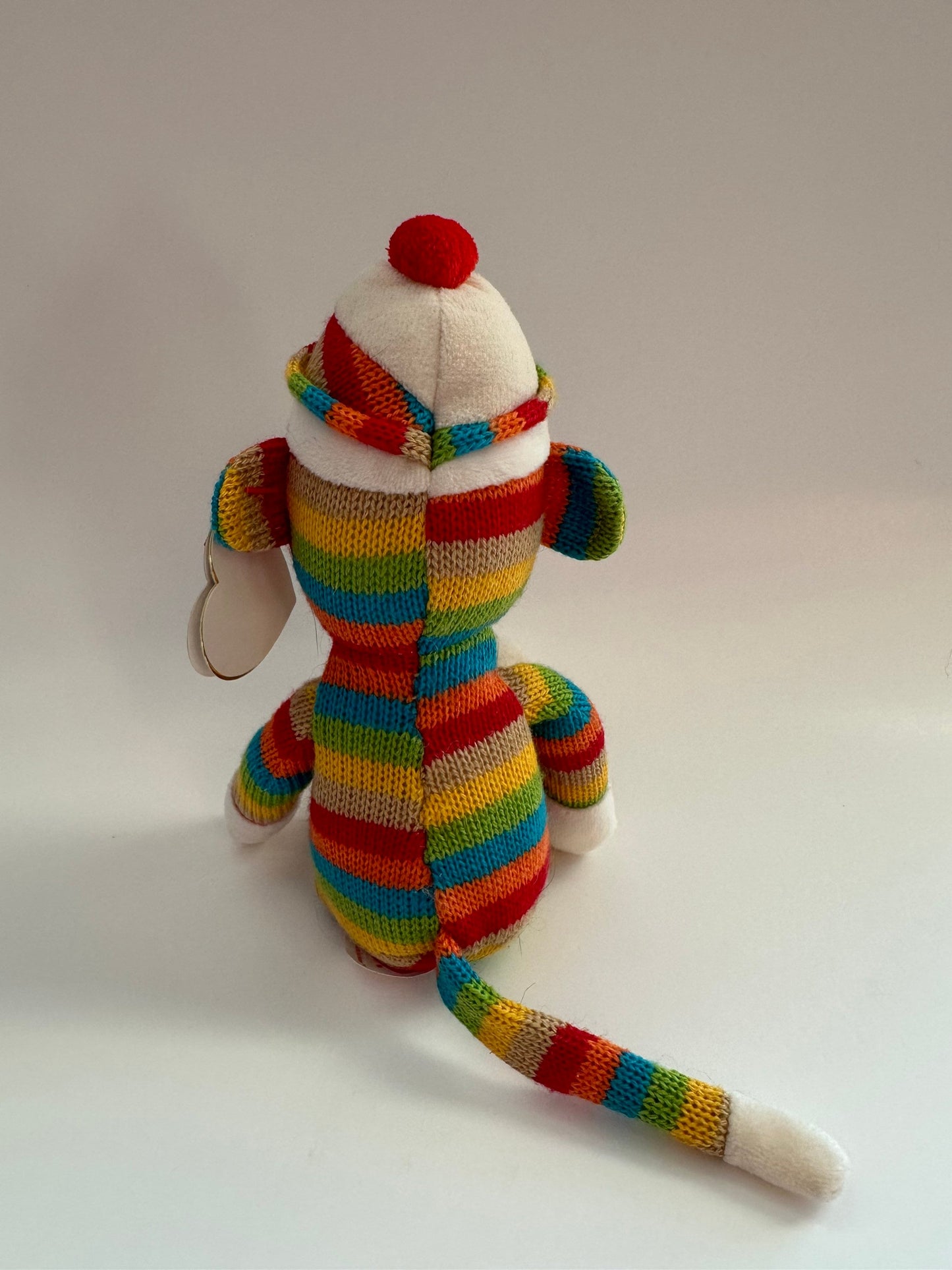 TY Beanie Baby “Socks” the Striped Multi Colour Sock Monkey (8.5 inch)