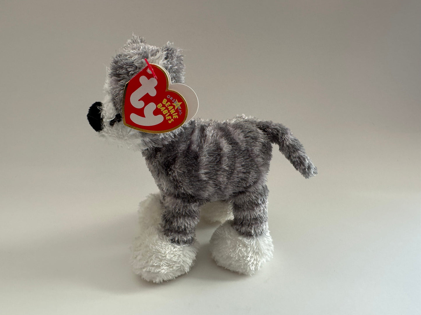 Ty Beanie Baby “Catsby” the Grey and White Cat  (7 inch)