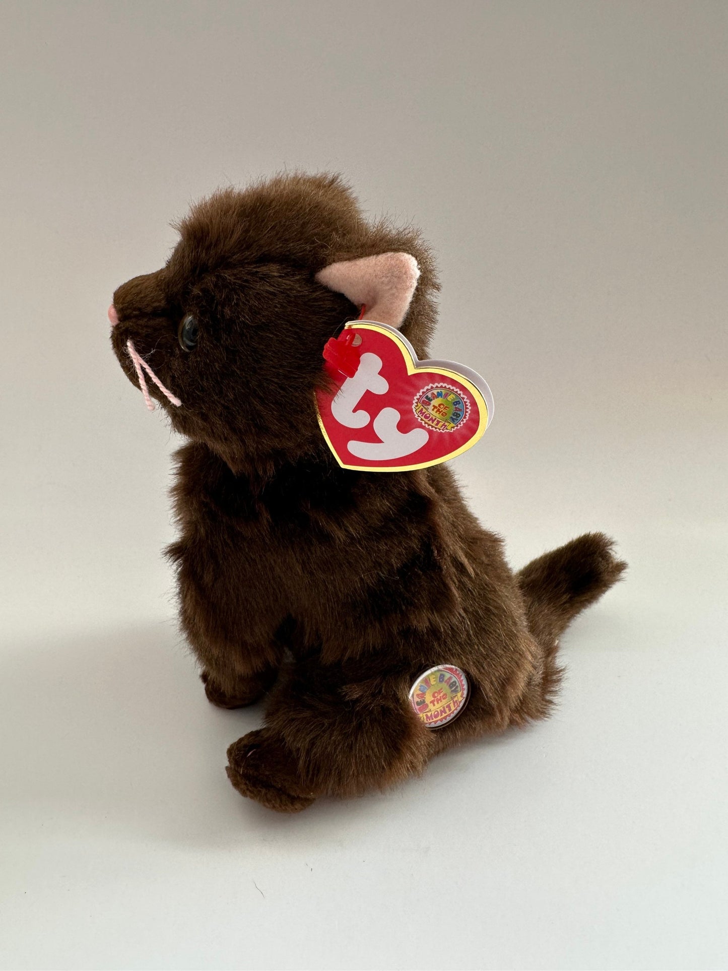 Ty Beanie Baby “Fiddler” the Dark Brown Cat - Beanie Baby of the Month (6 inch)