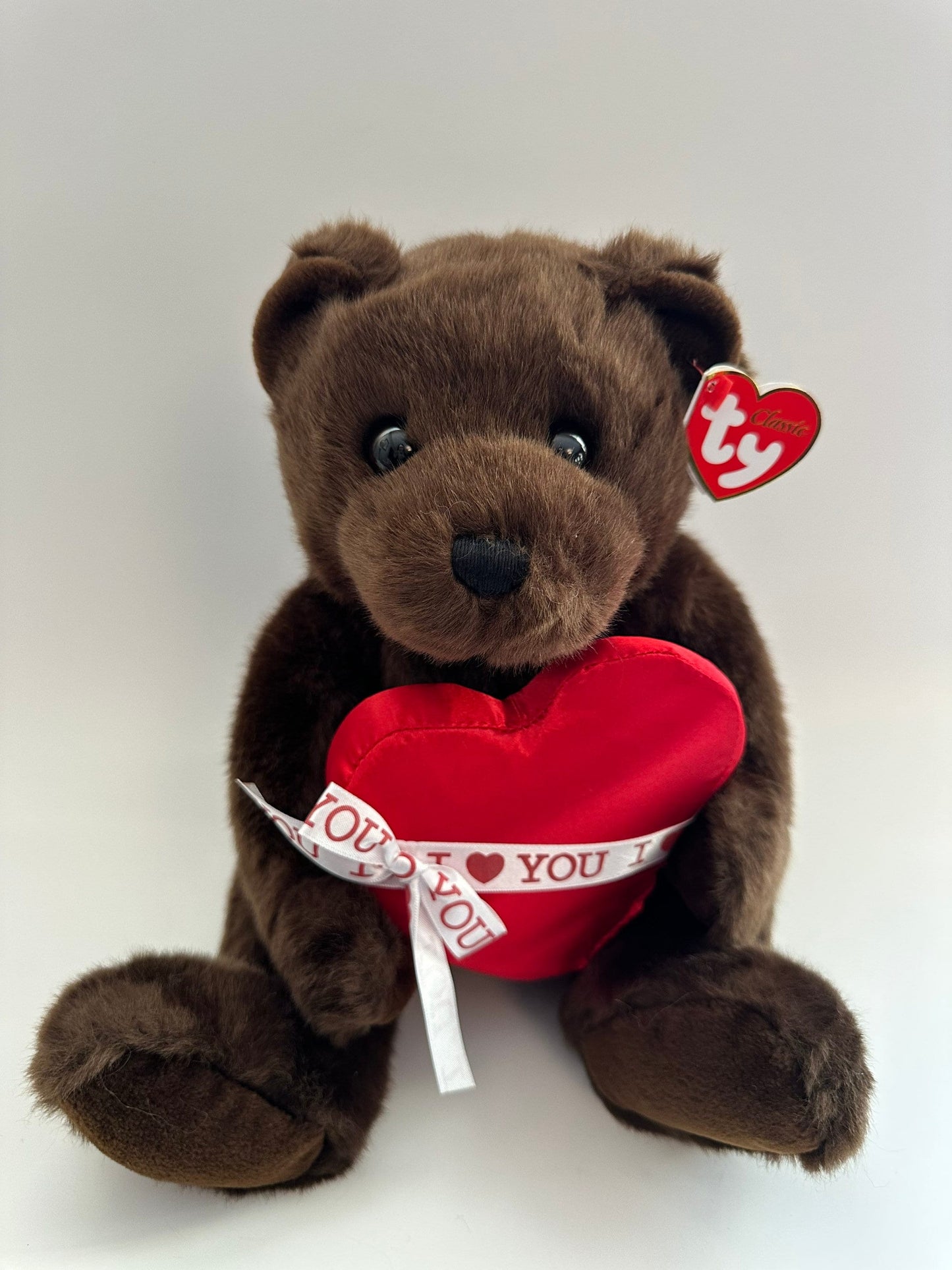 Ty Classics Collection “Scrumptious” the Teddy Bear holding I Love You Heart! (12 inch)