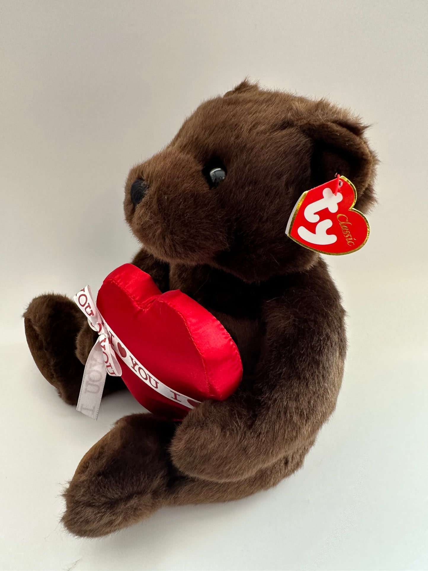 Ty Classics Collection “Scrumptious” the Teddy Bear holding I Love You Heart! (12 inch)