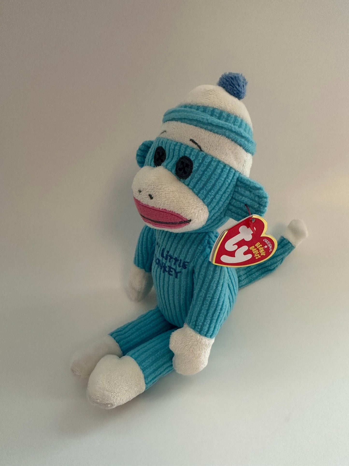 Ty Beanie Baby “My little monkey” the Adorable Blue Sock Monkey (8.5 inch)