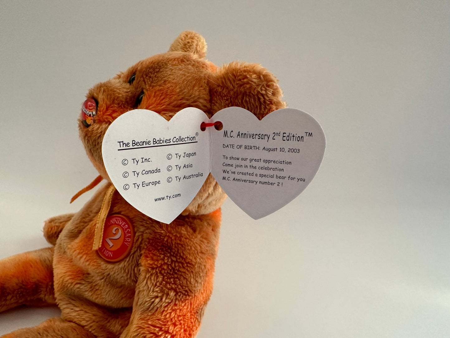 Ty Beanie Baby “M.C. Anniversary 2nd Edition” the Mastercard Anniversary Bear - Credit Card Exclusive (8.5 inch)