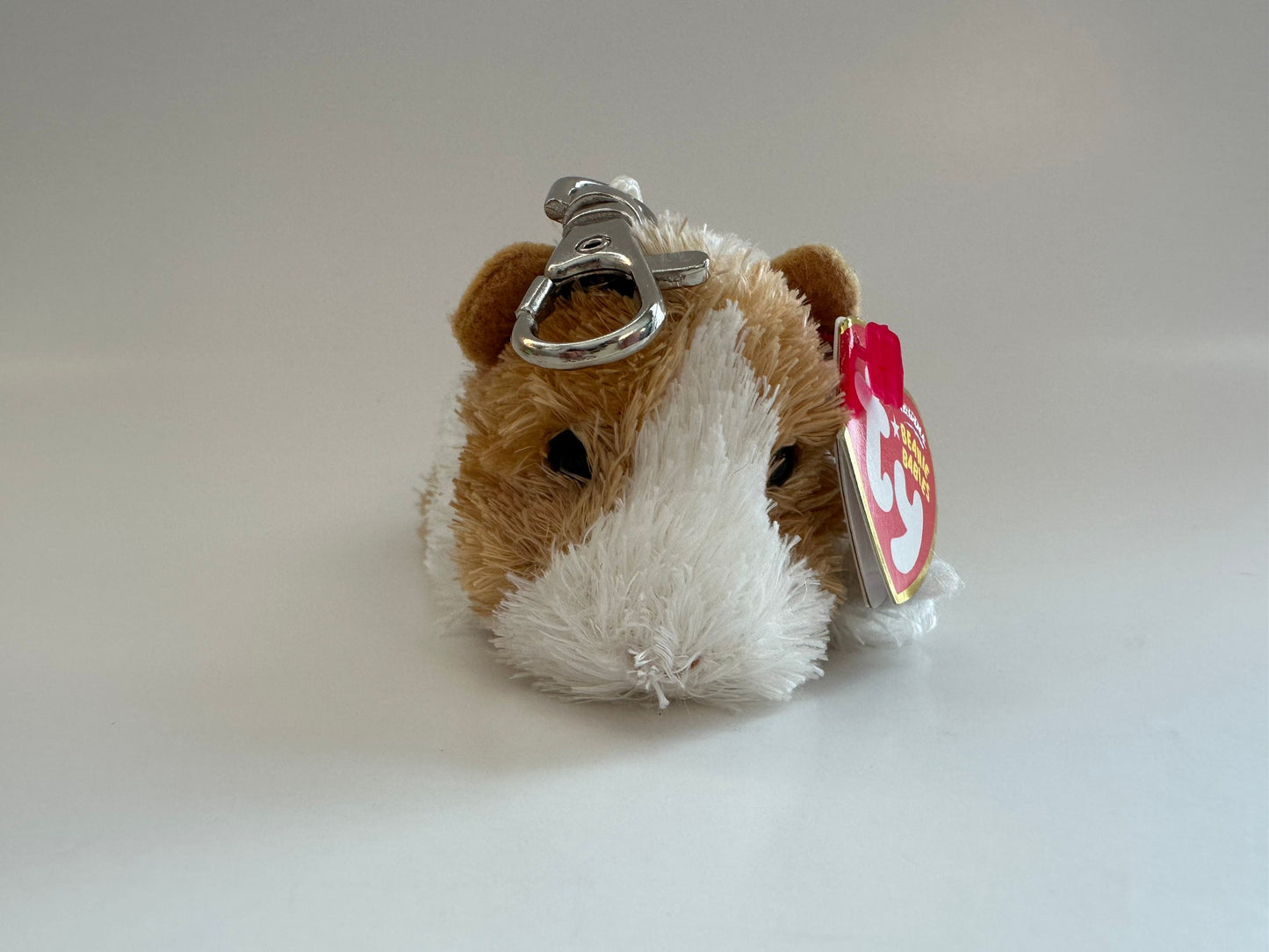 TY Key Clip Beanie Baby “Twitch” the Guinea Pig -  Metal Keychain (4 inch)