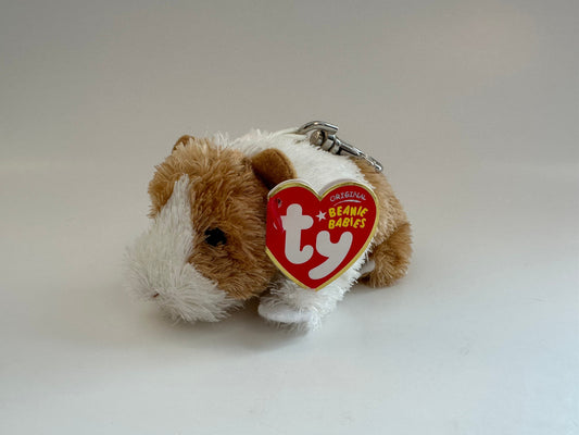 TY Key Clip Beanie Baby “Twitch” the Guinea Pig -  Metal Keychain (4 inch)