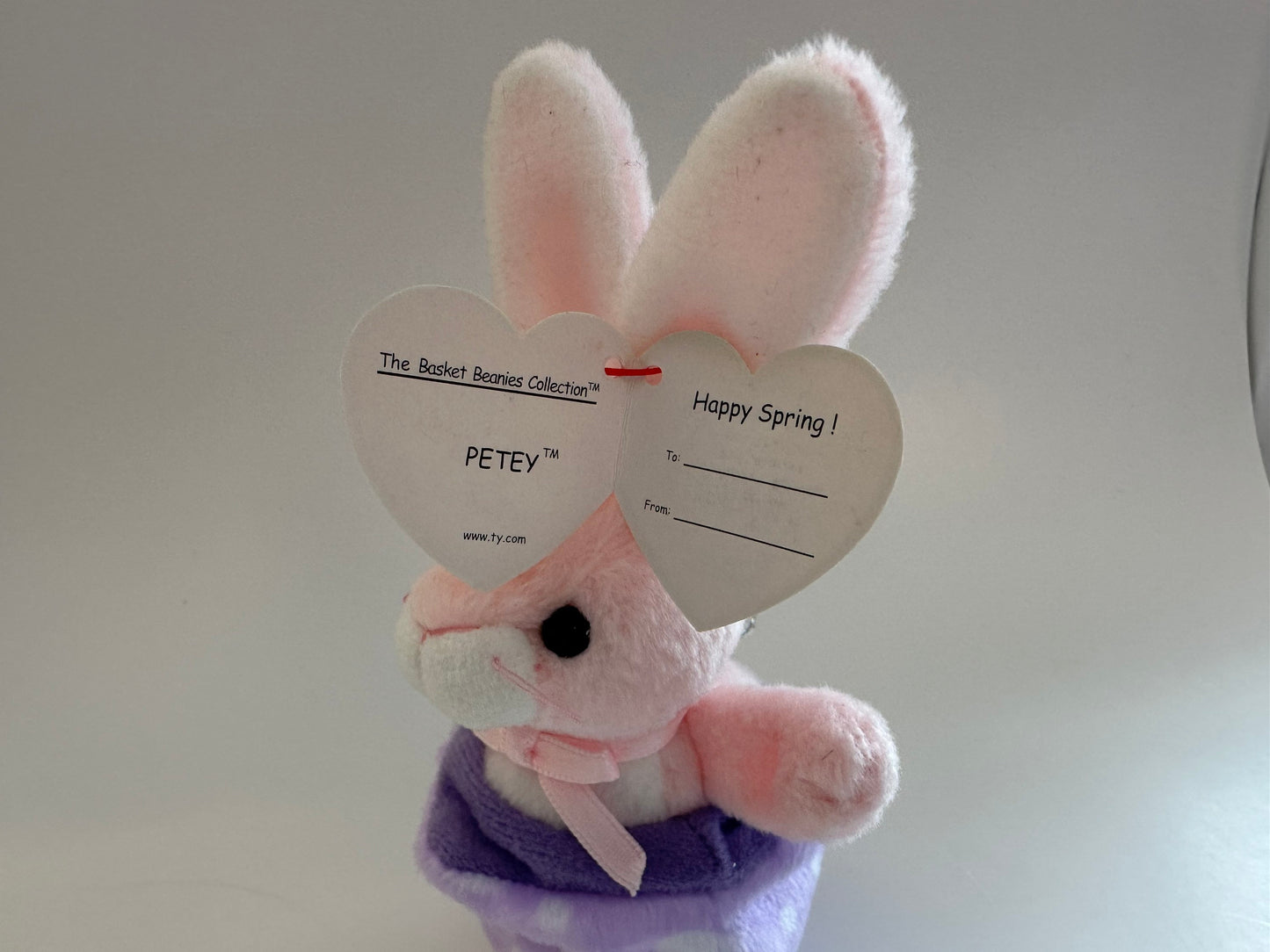 Ty Basket Beanie “Petey” the Bunny Rabbit! *Small Basket Beanie* (4 inch)