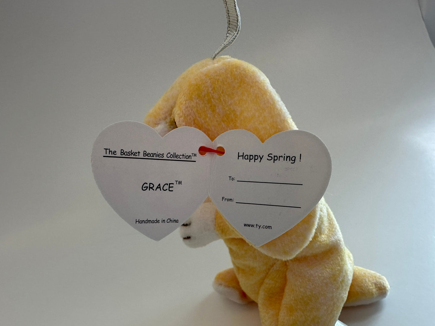 Ty Basket Beanie “Grace” the Praying Bunny Rabbit! *Small Basket Beanie* (4 inch)