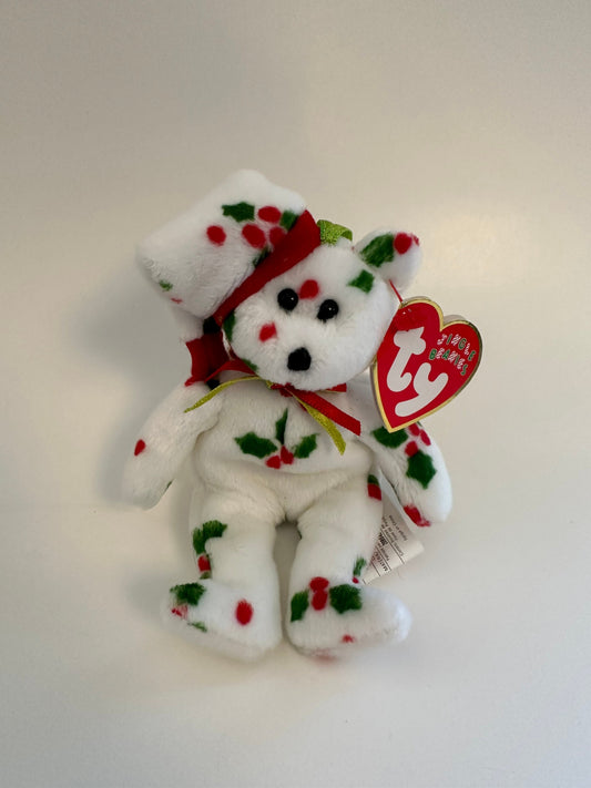 Ty Jingle Beanie “1998 Holiday Teddy” the Bear - Tree Ornament (4 inch)