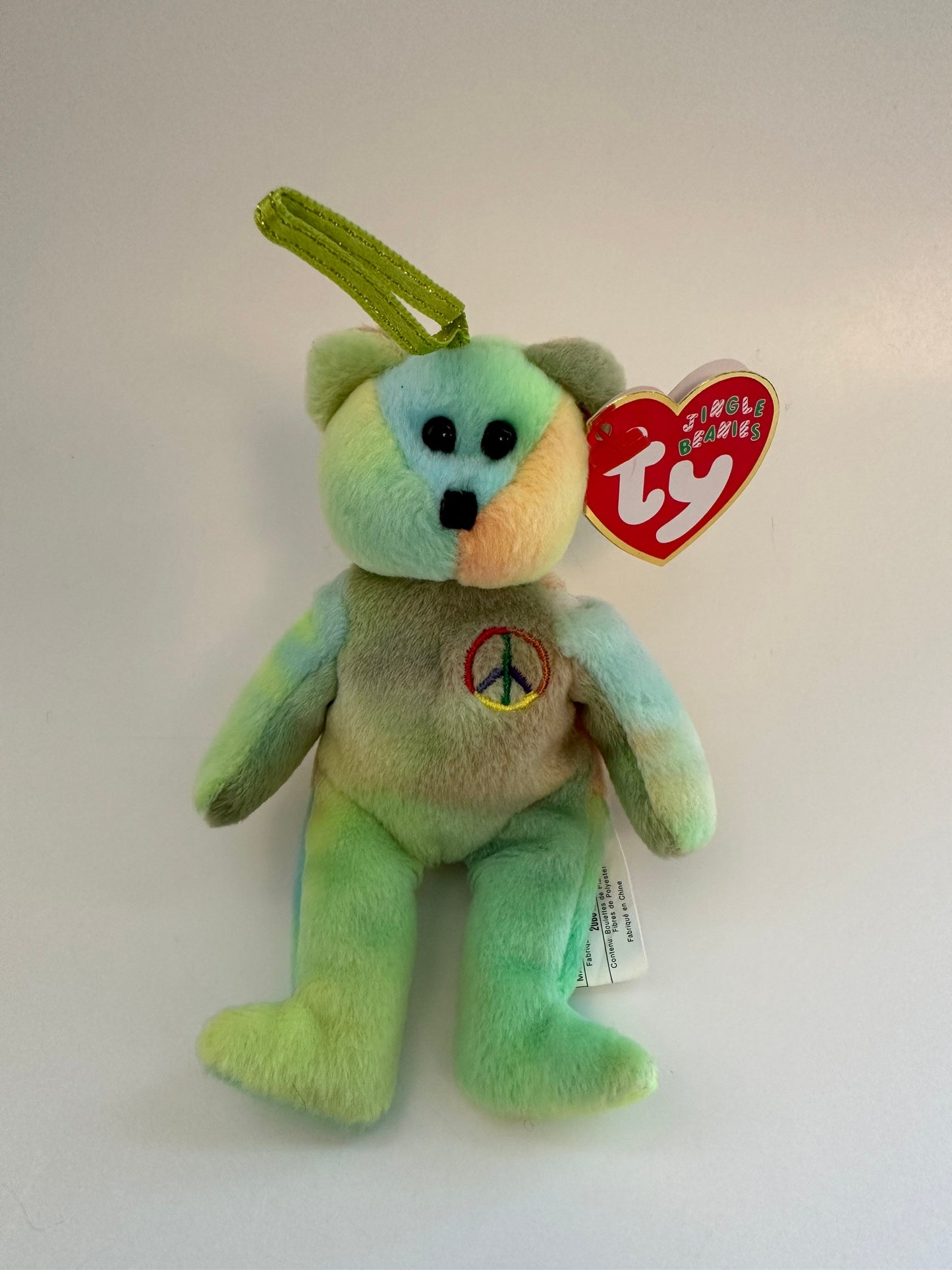 Ty Jingle Beanie “Peace” the Tie-Dye Bear (Colours Vary) - Tree Ornament* (4 inch)