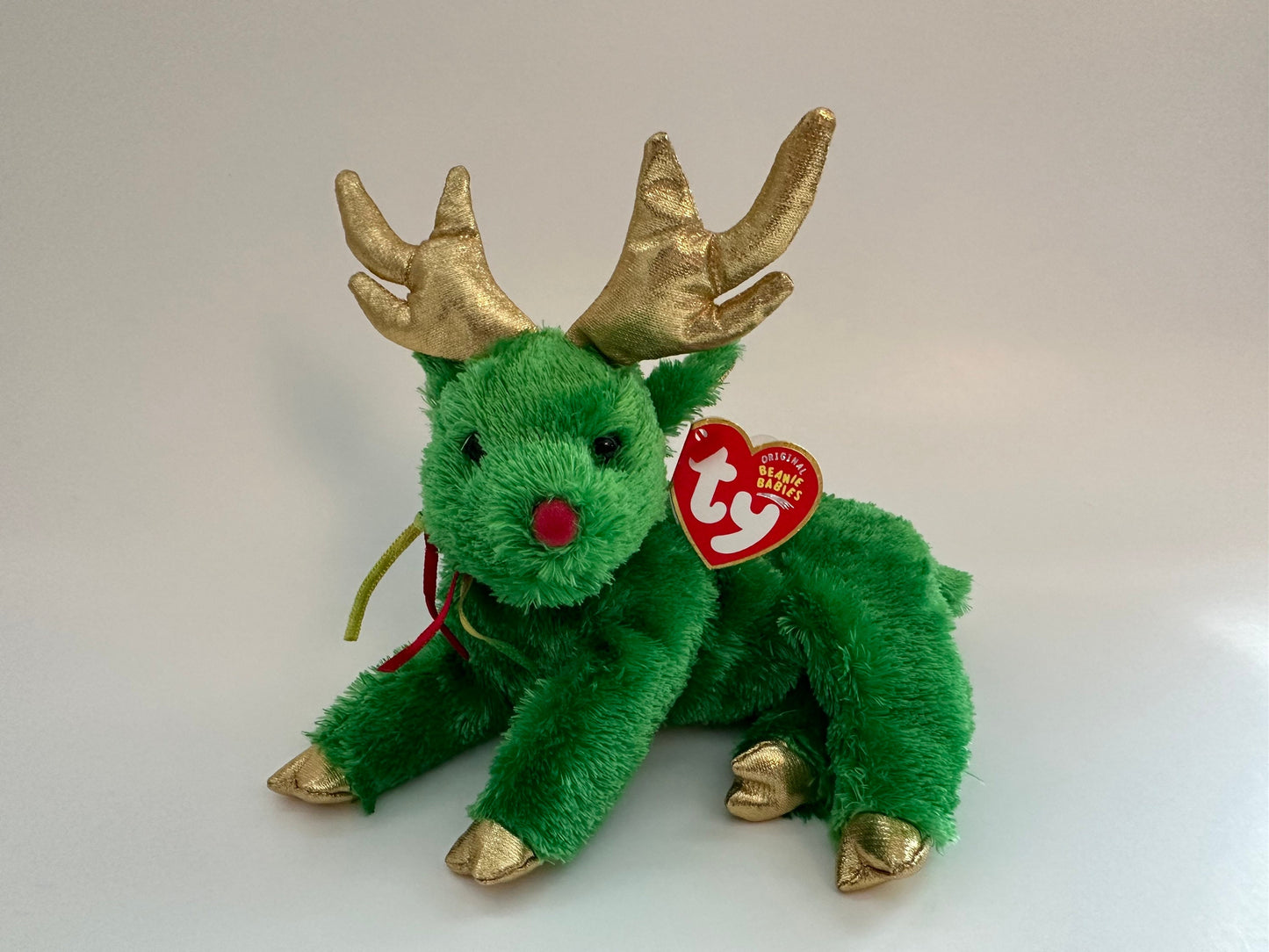 Ty Beanie Baby “Sleighbelle” the Reindeer - Available in Green or White (6 inch)