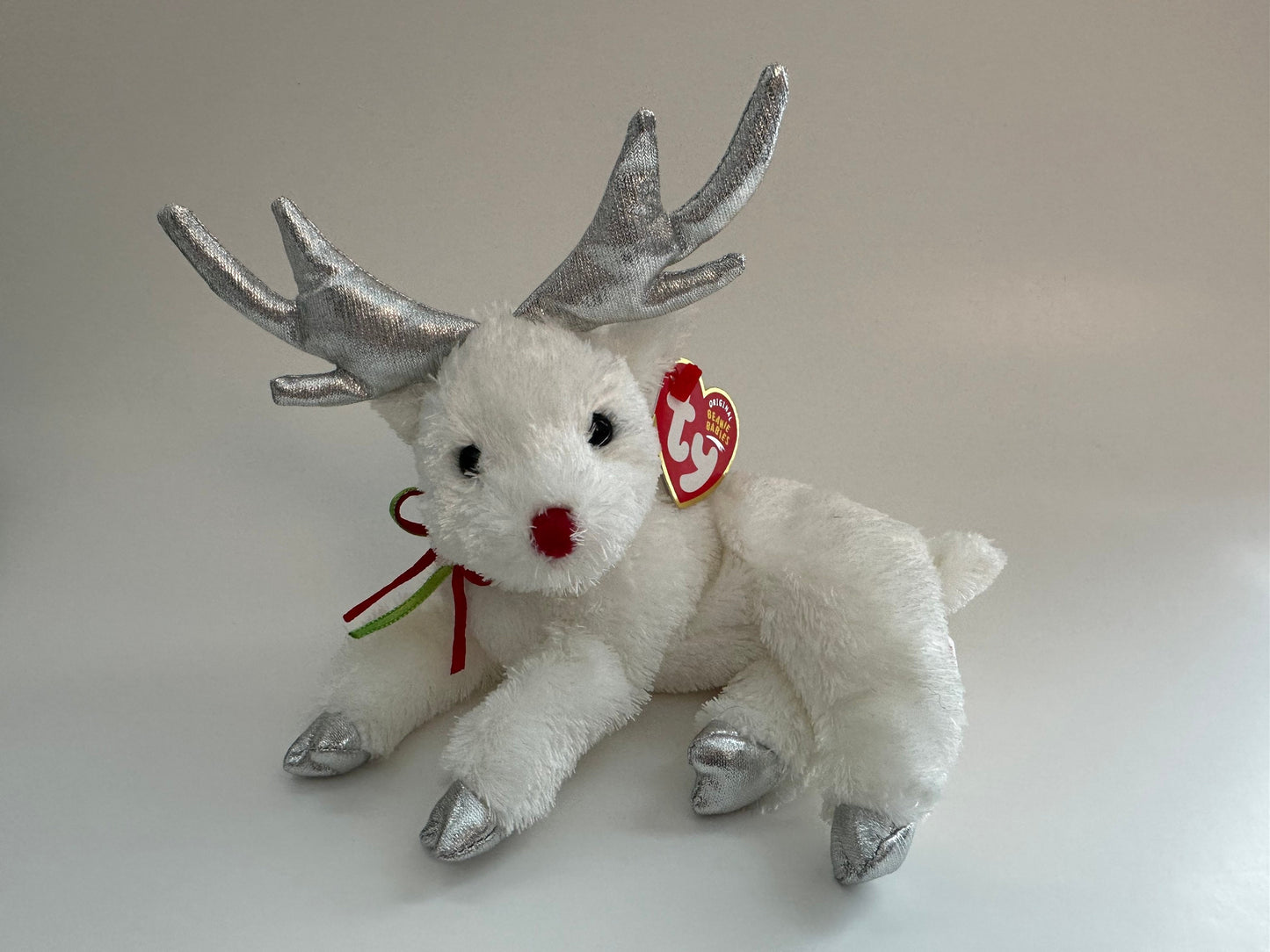 Ty Beanie Baby “Sleighbelle” the Reindeer - Available in Green or White (6 inch)