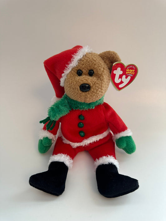 Ty Beanie Baby “Kringle” the Bear wearing a Santa Suit (8.5 inch)