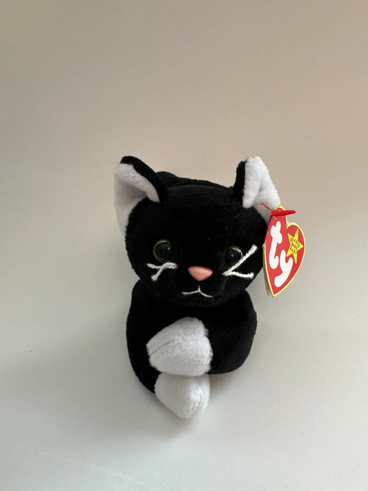 TY Beanie Baby “Zip” the Highly Sought After TY Black Cat Plush (7 inch) Vintage Beanies