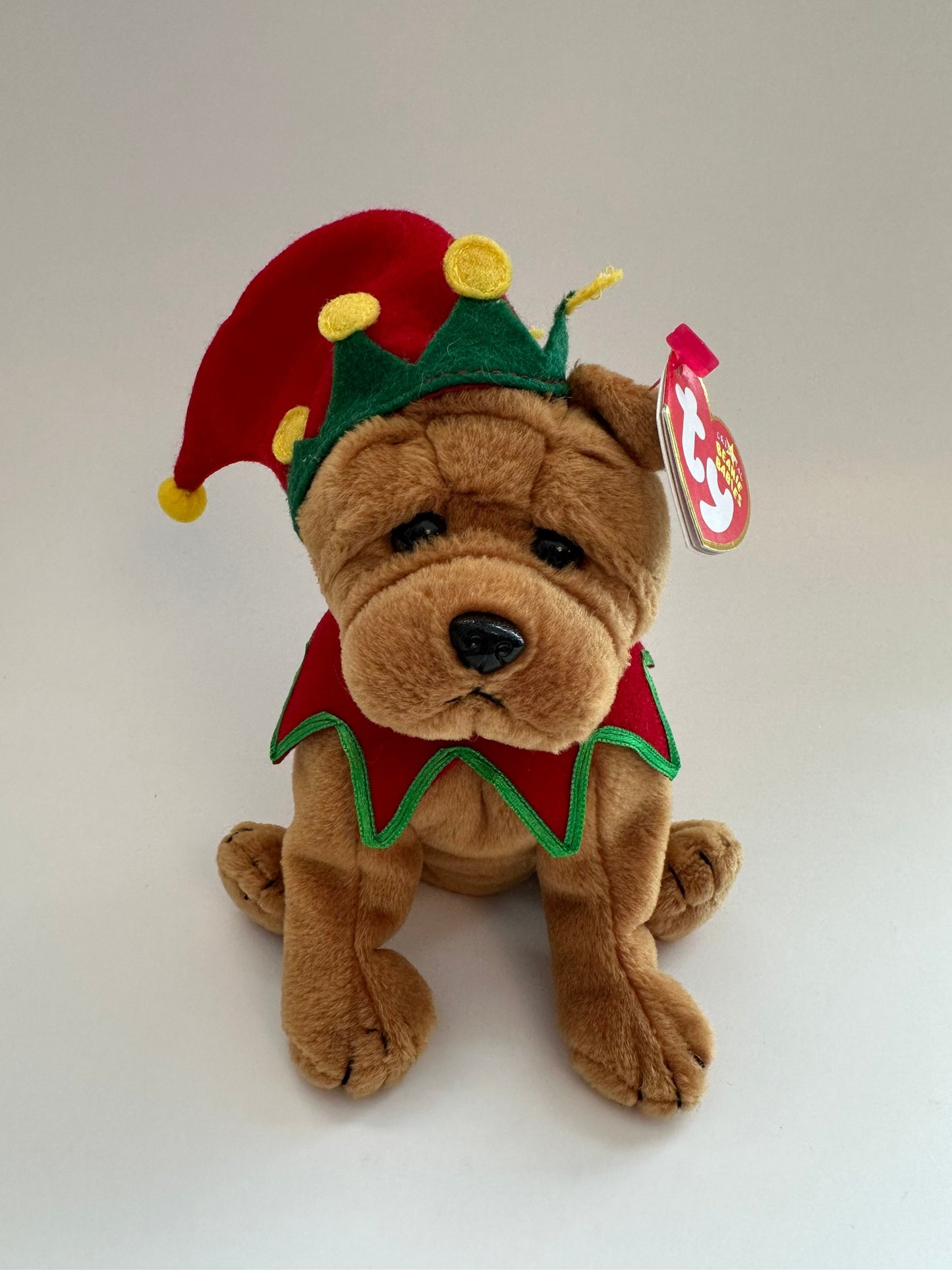 Ty Beanie Baby “Elfis” the Holiday Bulldog  - Learning Express Exclusive (6 inch)