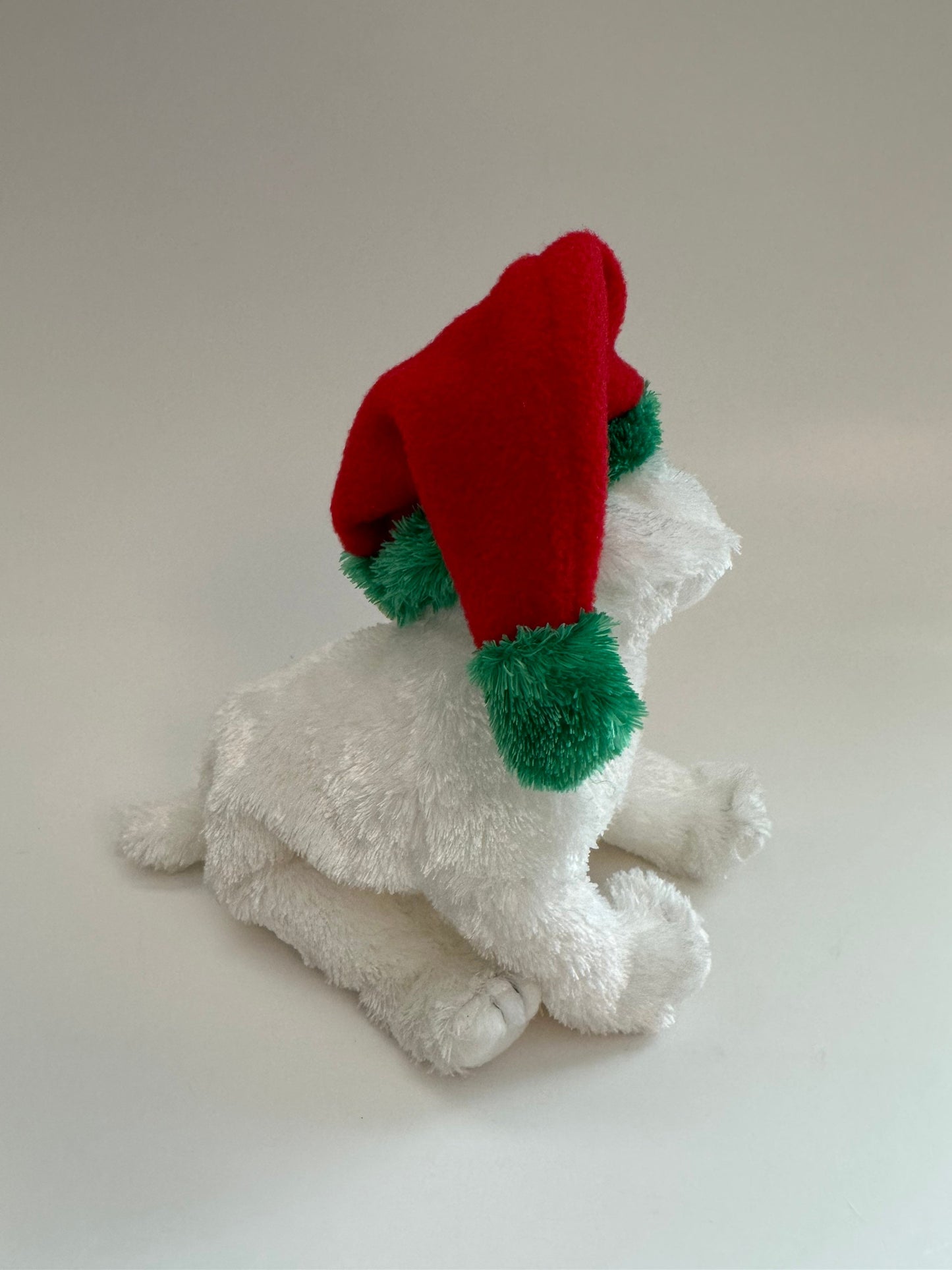 Ty Beanie Baby “Tinsel” the Cute Holiday Dog Wearing Santa Hat - Beanie Baby of the Month (6.5 inch)