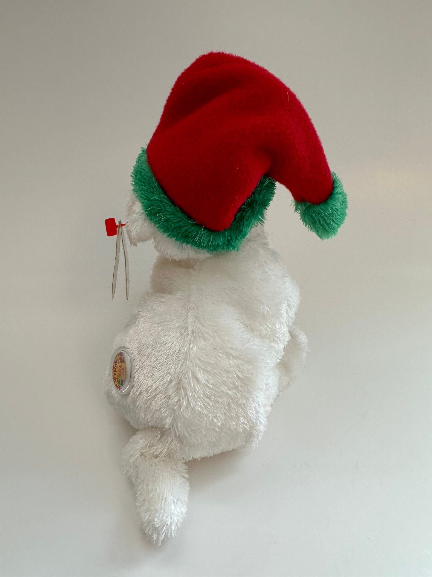 Ty Beanie Baby “Tinsel” the Cute Holiday Dog Wearing Santa Hat - Beanie Baby of the Month (6.5 inch)