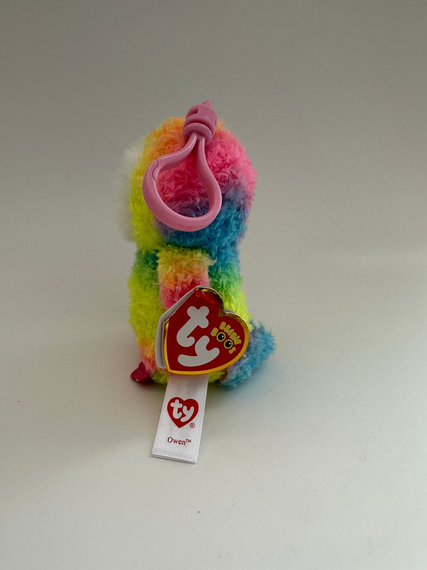 Ty Beanie Boo “Owen” the Tie Dye Owl *Key Clip Version* (3 inch)