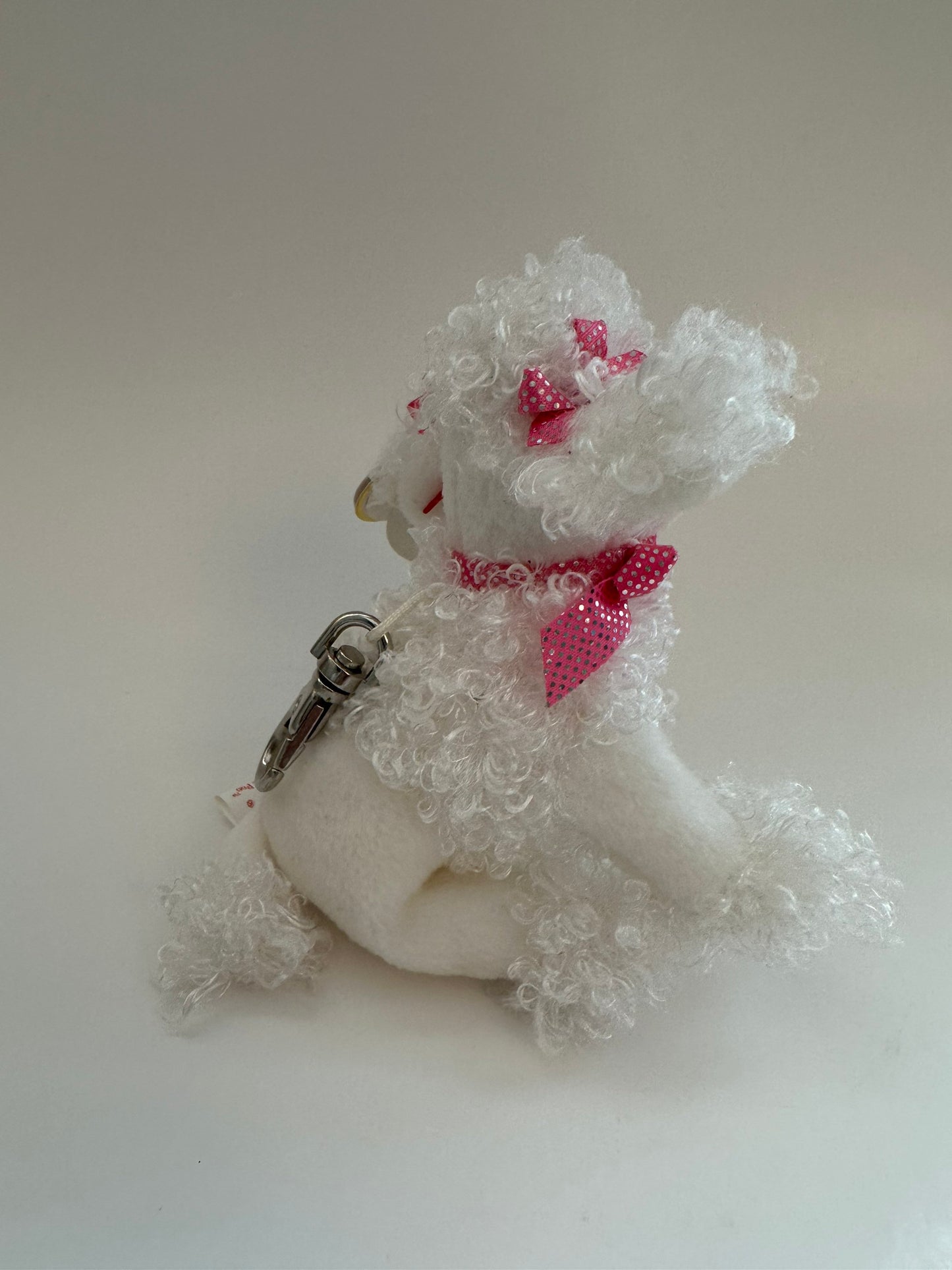 Ty Key Chain “Poochie Poo” the White Poodle Metal Key Clip (4 inch)