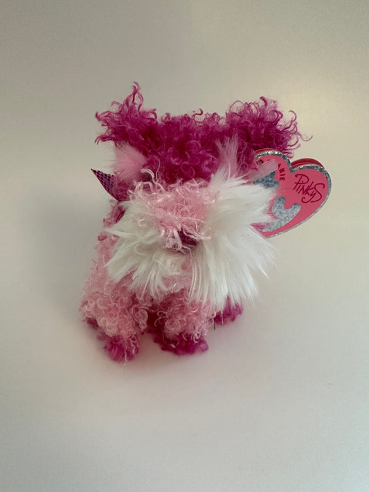 Ty Key Chain “Glitters” the Pink Schnauzer Dog Metal Key Clip (4 inch)