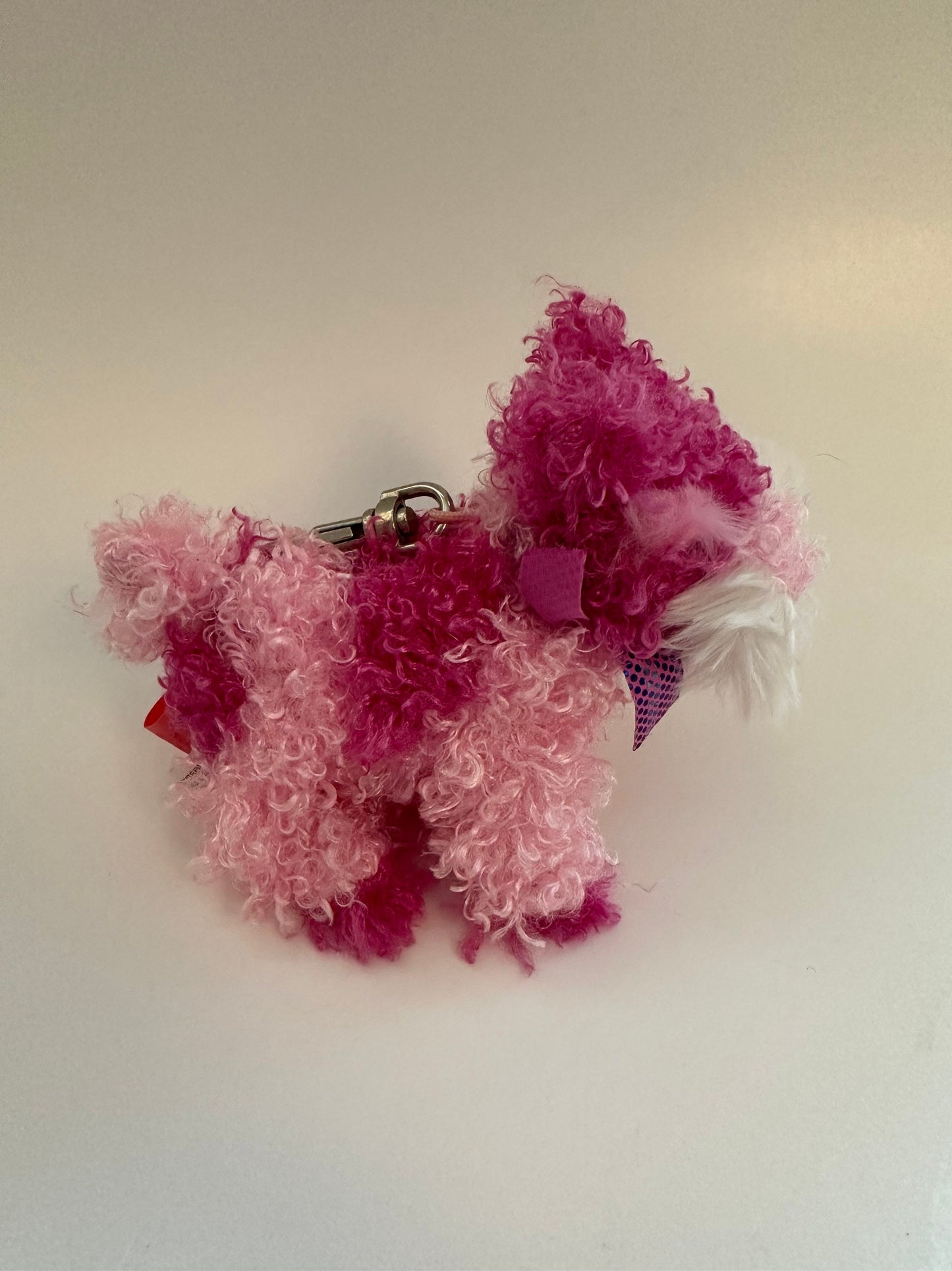 Ty Key Chain “Glitters” the Pink Schnauzer Dog Metal Key Clip (4 inch)