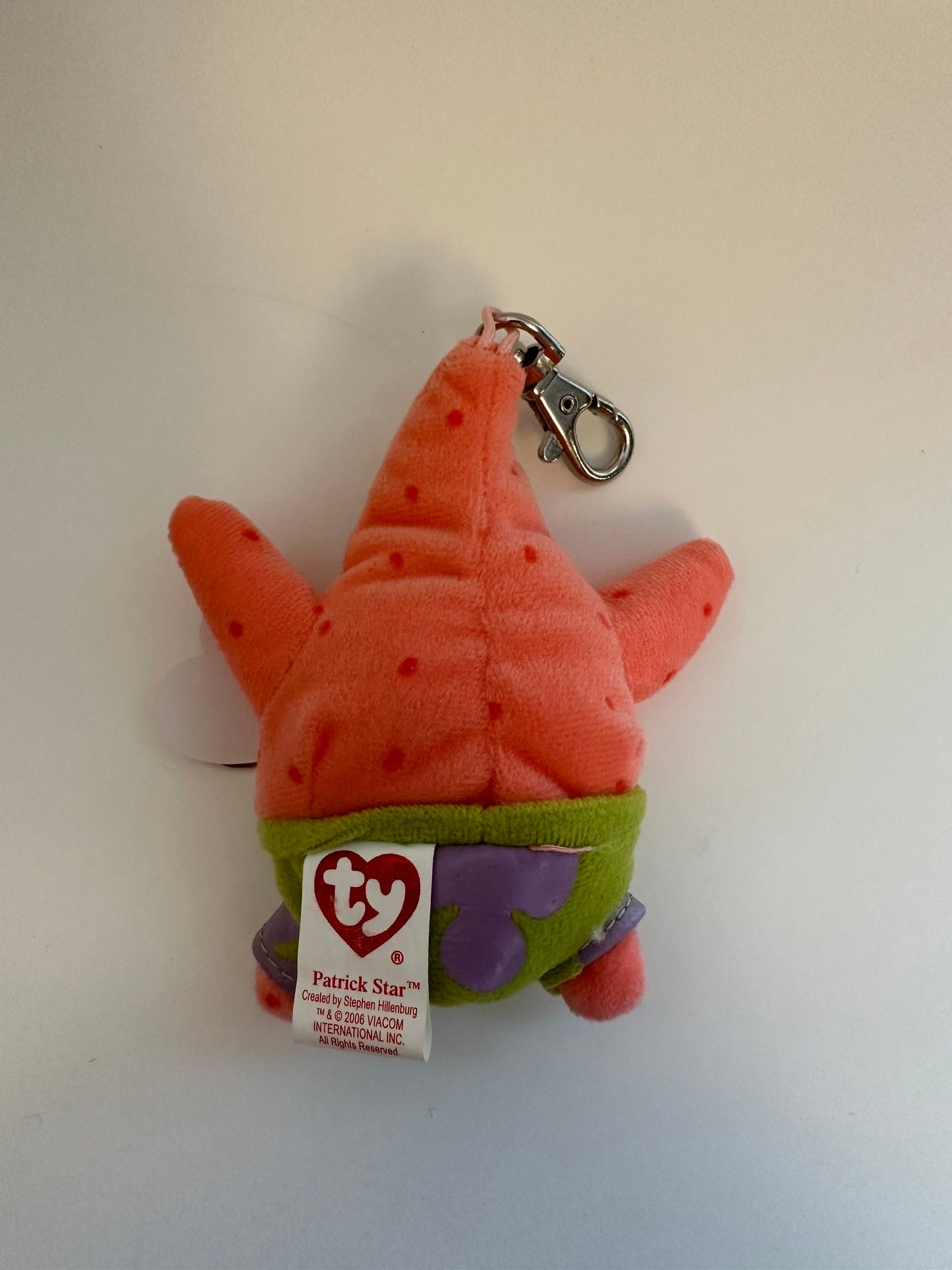 Ty Key Clip / KeyChain “Patrick Star” SpongeBob SquarePants! Metal Key Clip (4 inch)