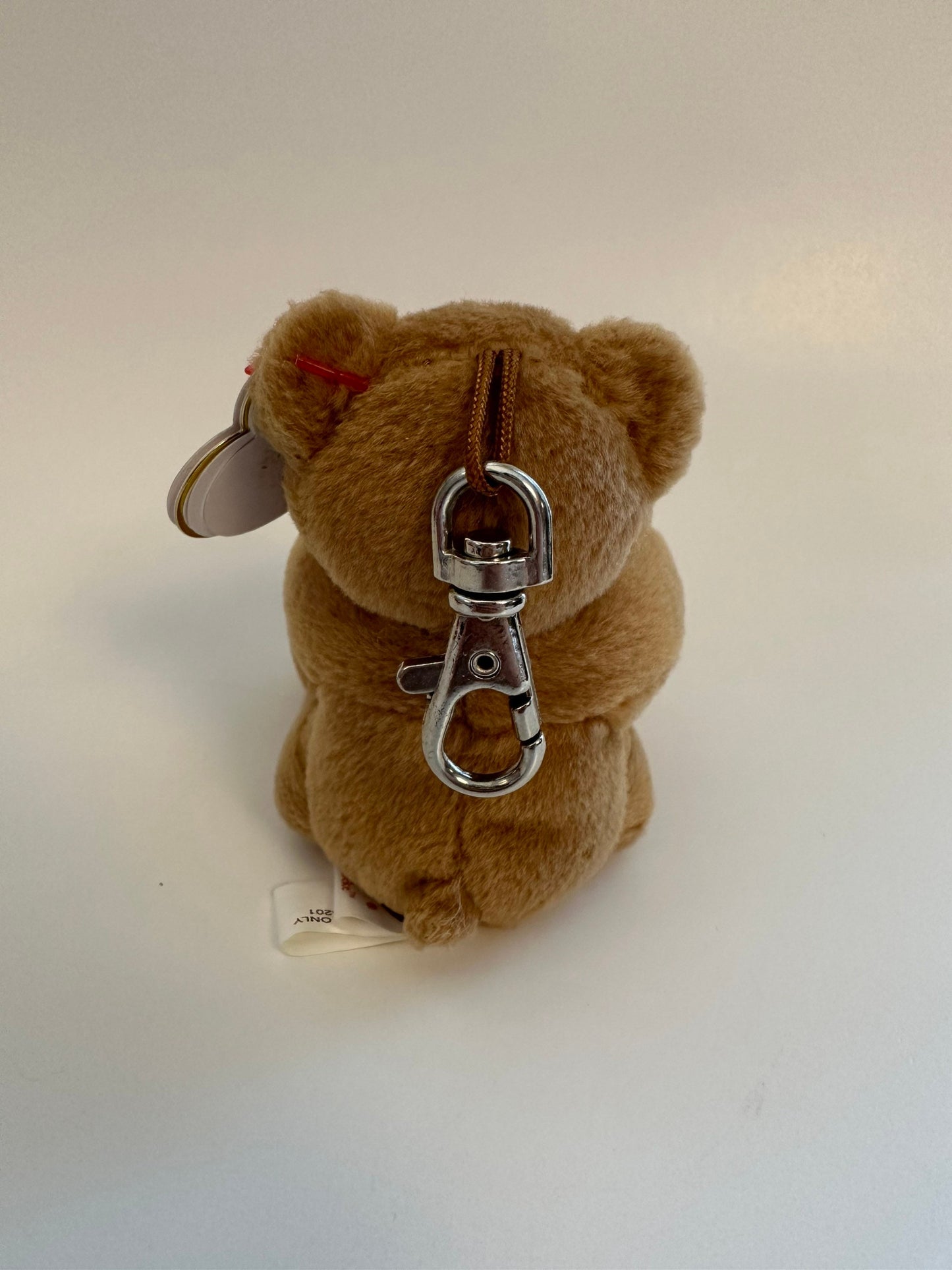 Ty Key Clip / KeyChain “Deke” the Bear Holding a Puck - Metal Key Clip (4 inch)